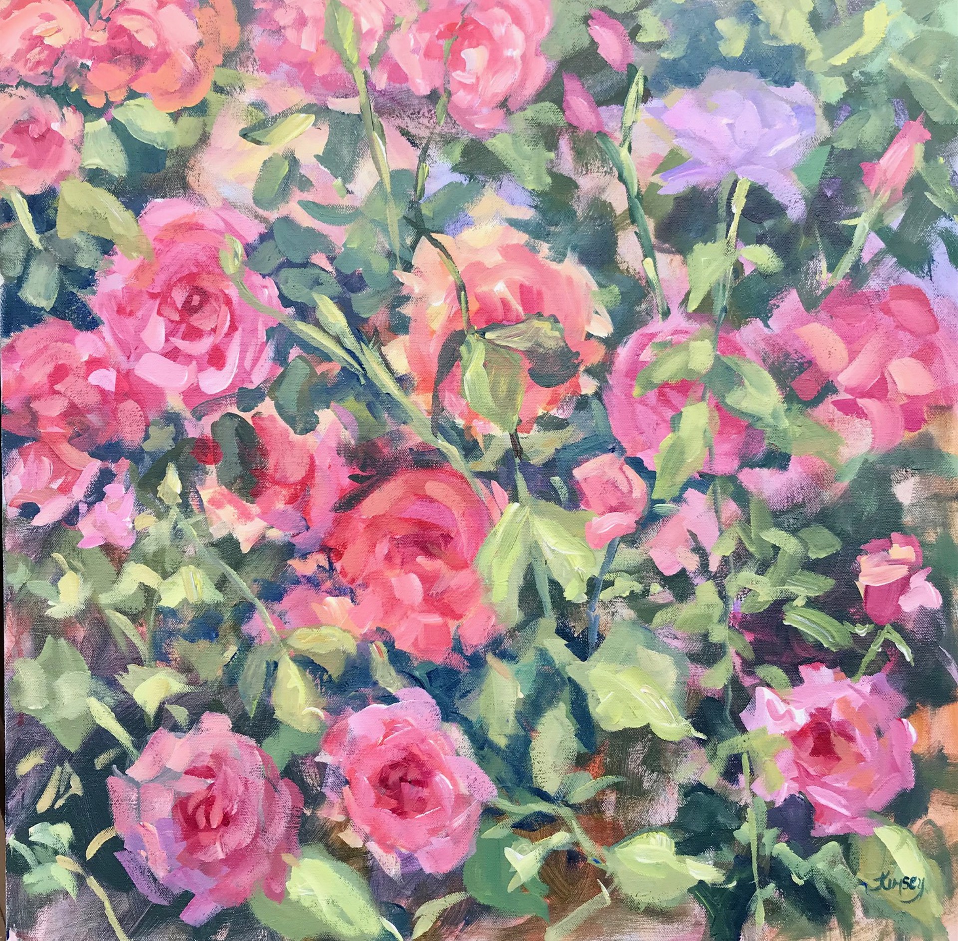 Country Garden Roses by Lorraine Kimsey