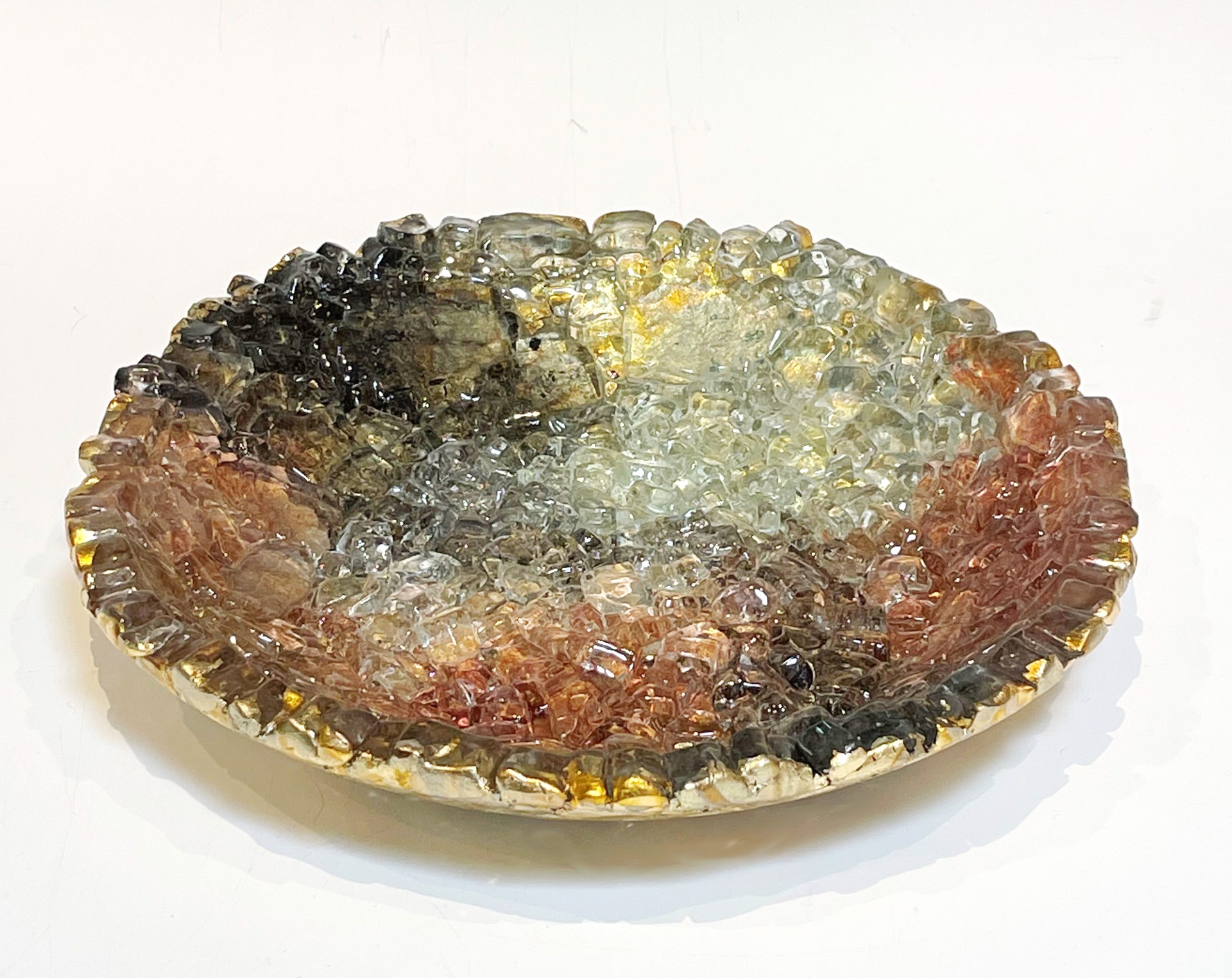 9.5" Glass Bowl - Coffee & Charcoal by Mira Woodworth