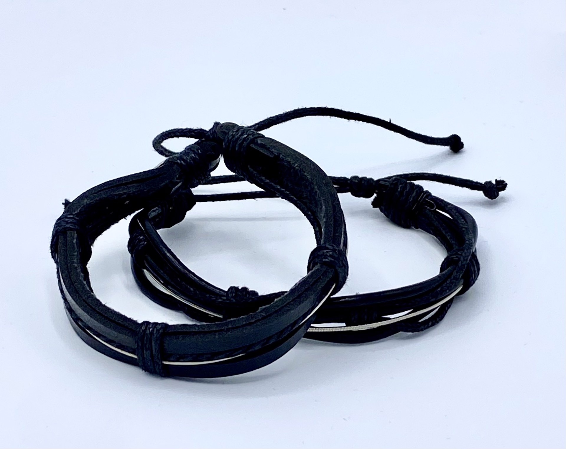 Guitar String Black Leather Bracelet by String Thing Designs