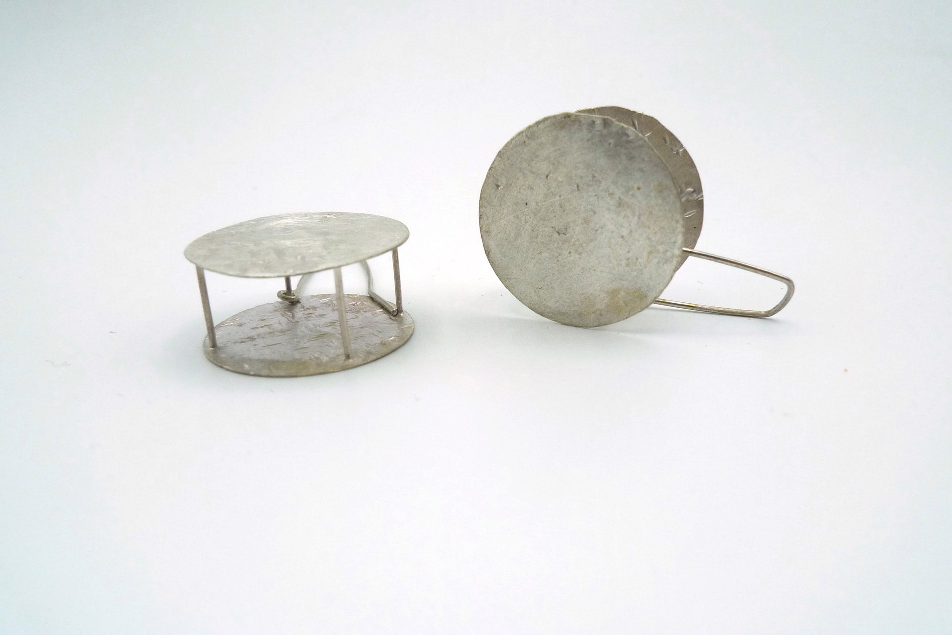 Earrings, Solid Circle by Juan Fried