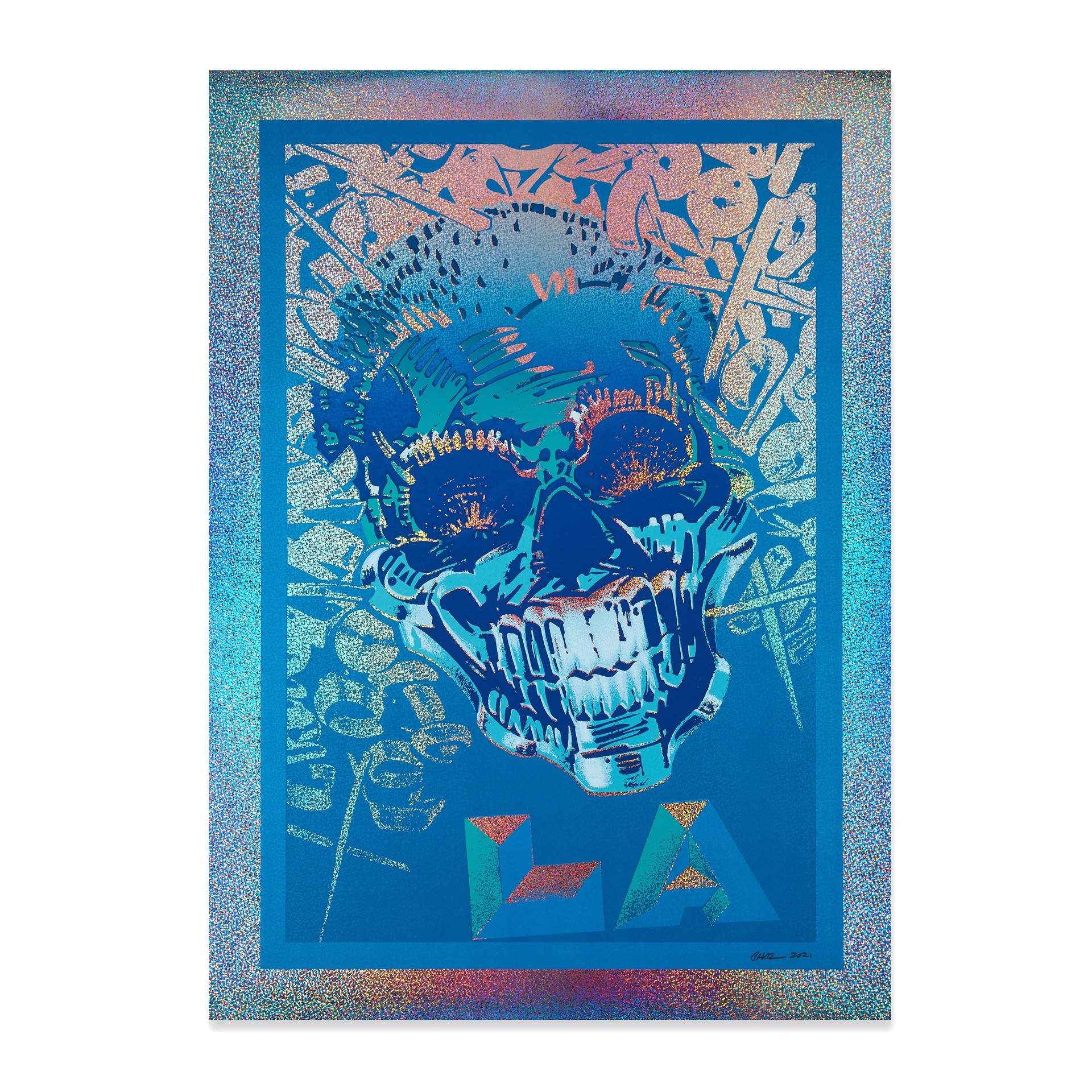 LA MIX (Blue) by Chaz Bojórquez | West Chelsea Contemporary