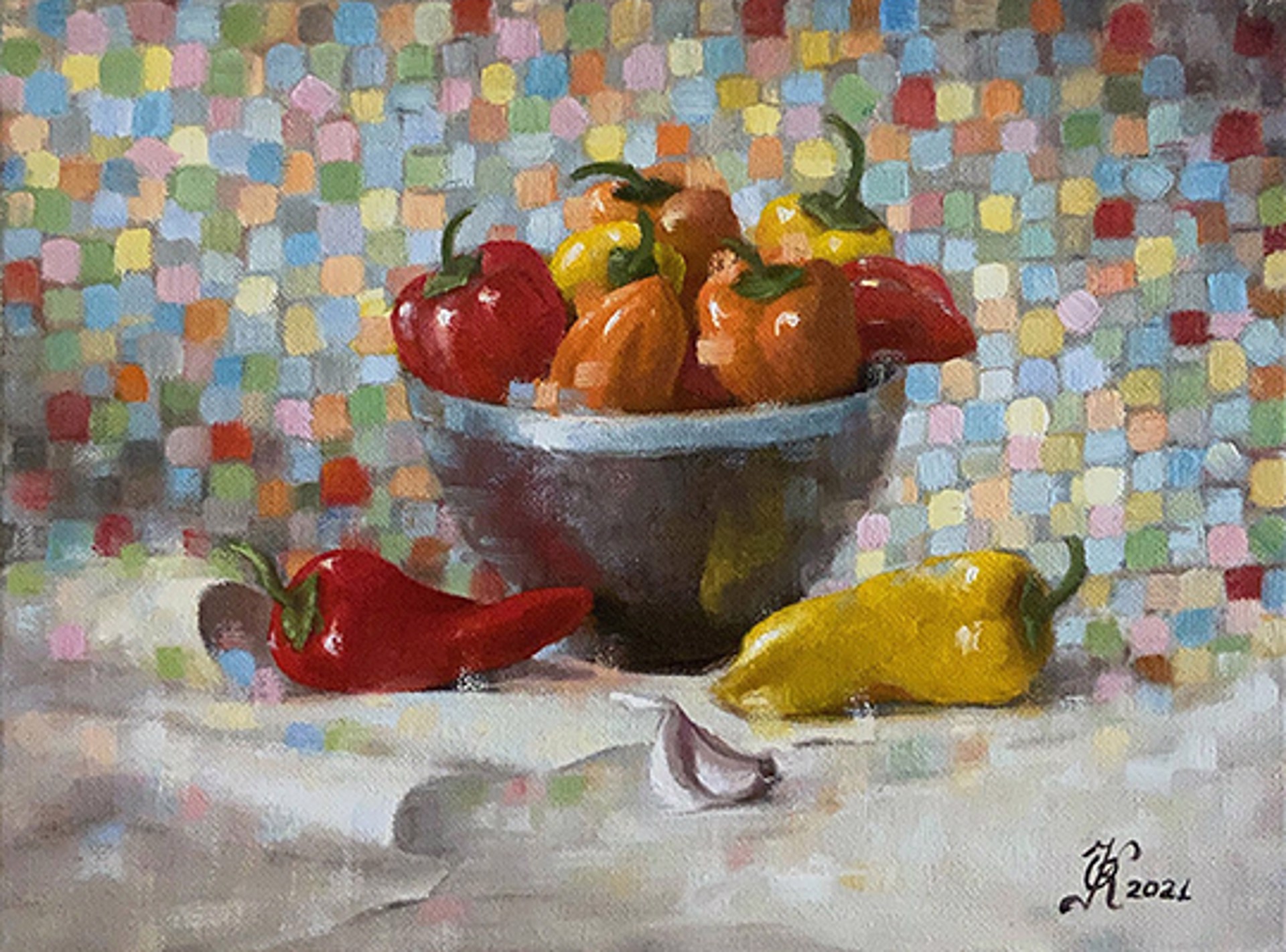 Peppers & Garlic by Olga Karpeisky