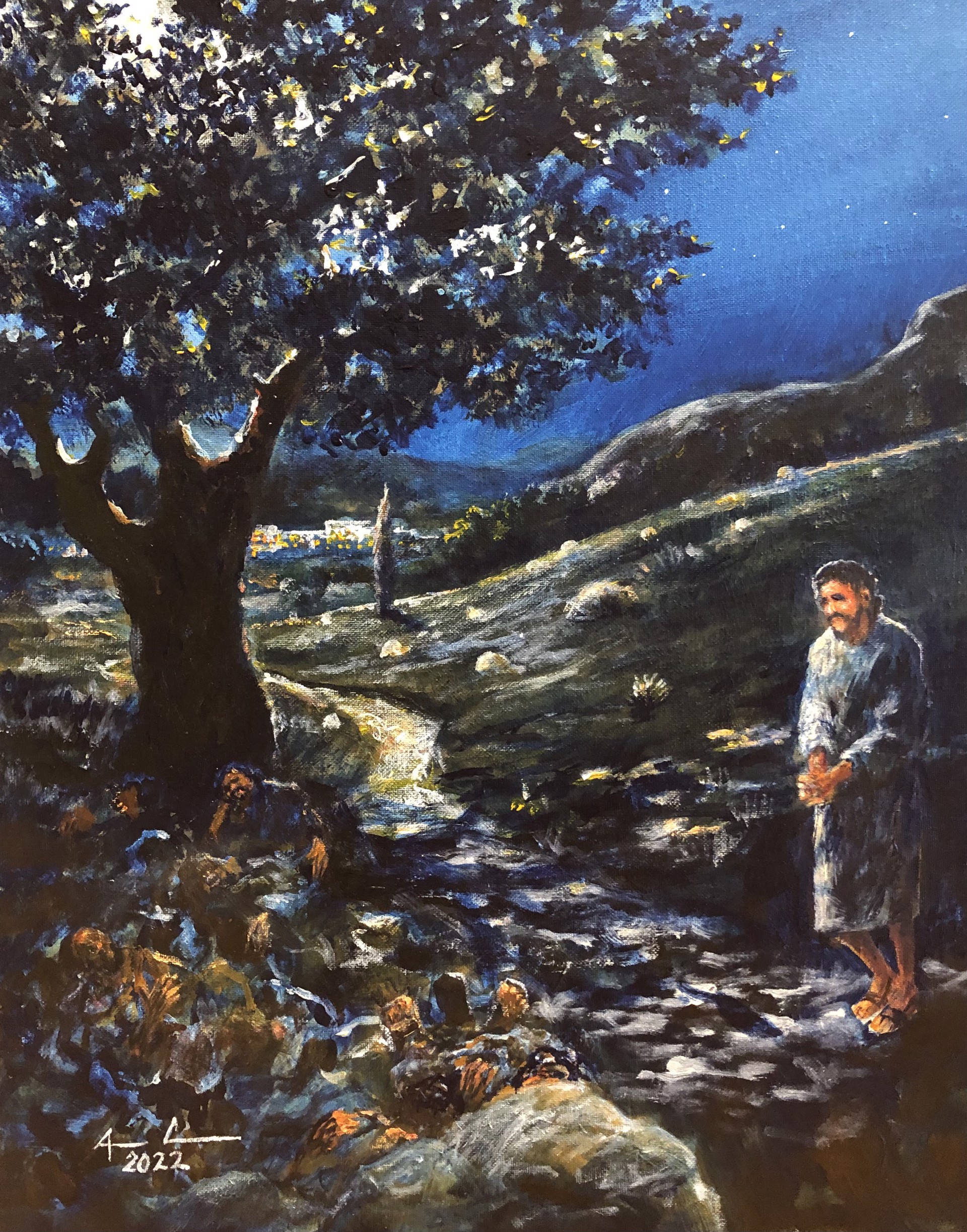 Jesus Finds His Disciples Sleeping by James Conner