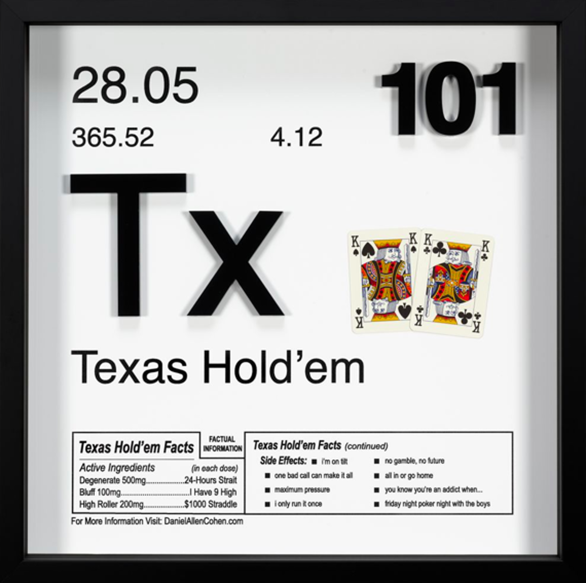 Texas Holdem -  Periodic Table of Addictions by Daniel Allen Cohen