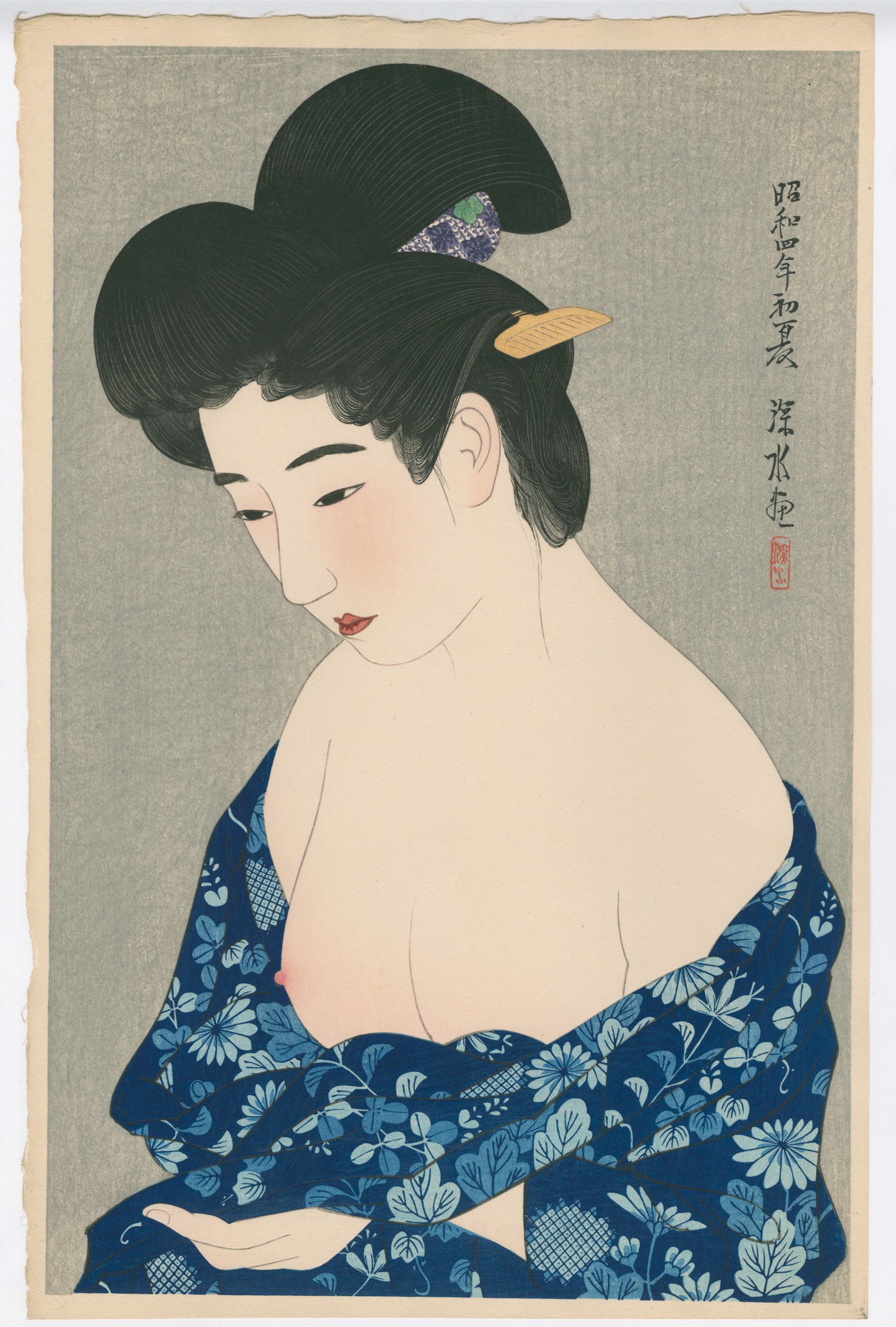New Cotton Kimono  85/150 1st Series of Modern Beauties by Shinsui