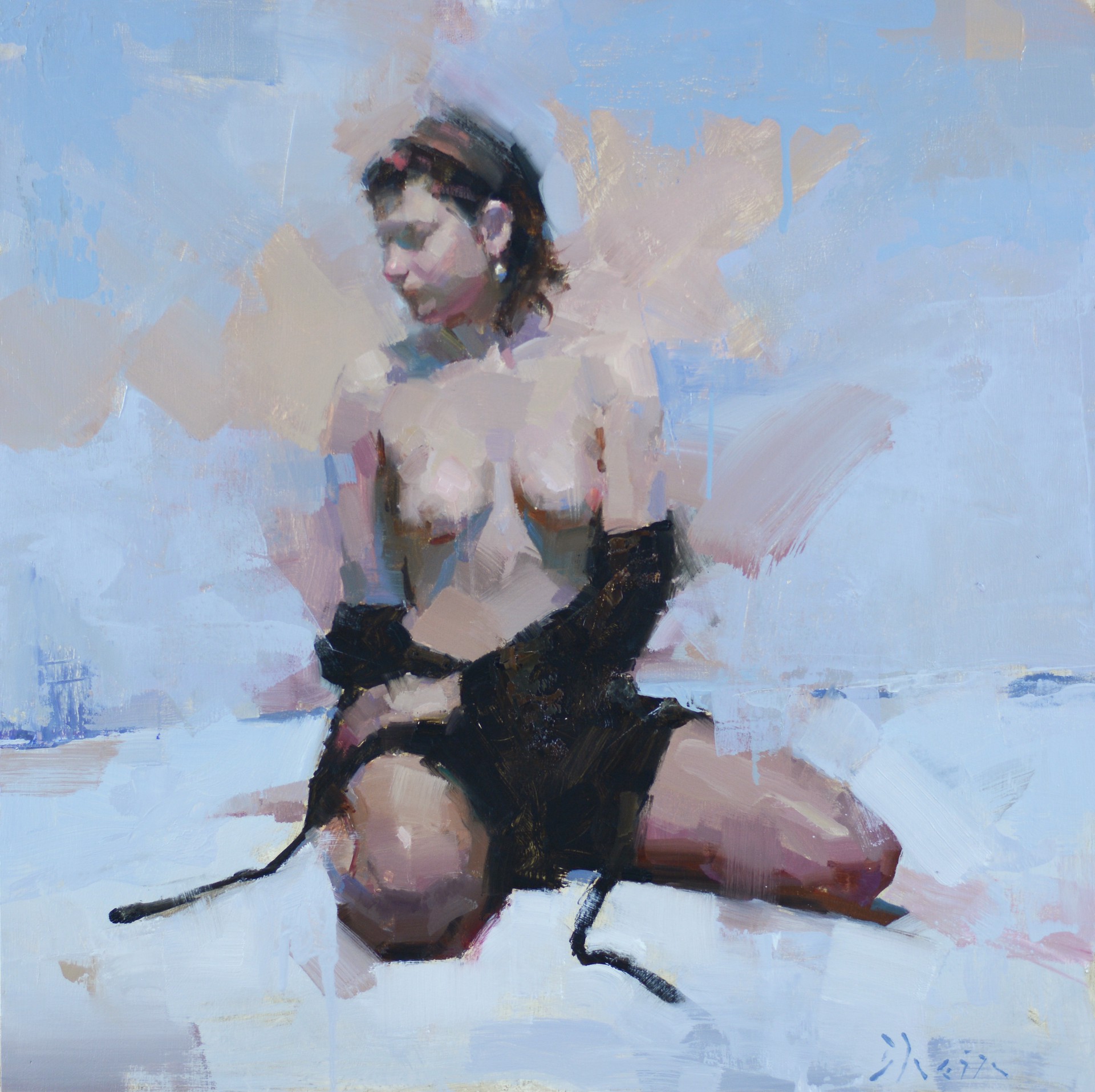 Nude with Light Blue by Jacob Dhein