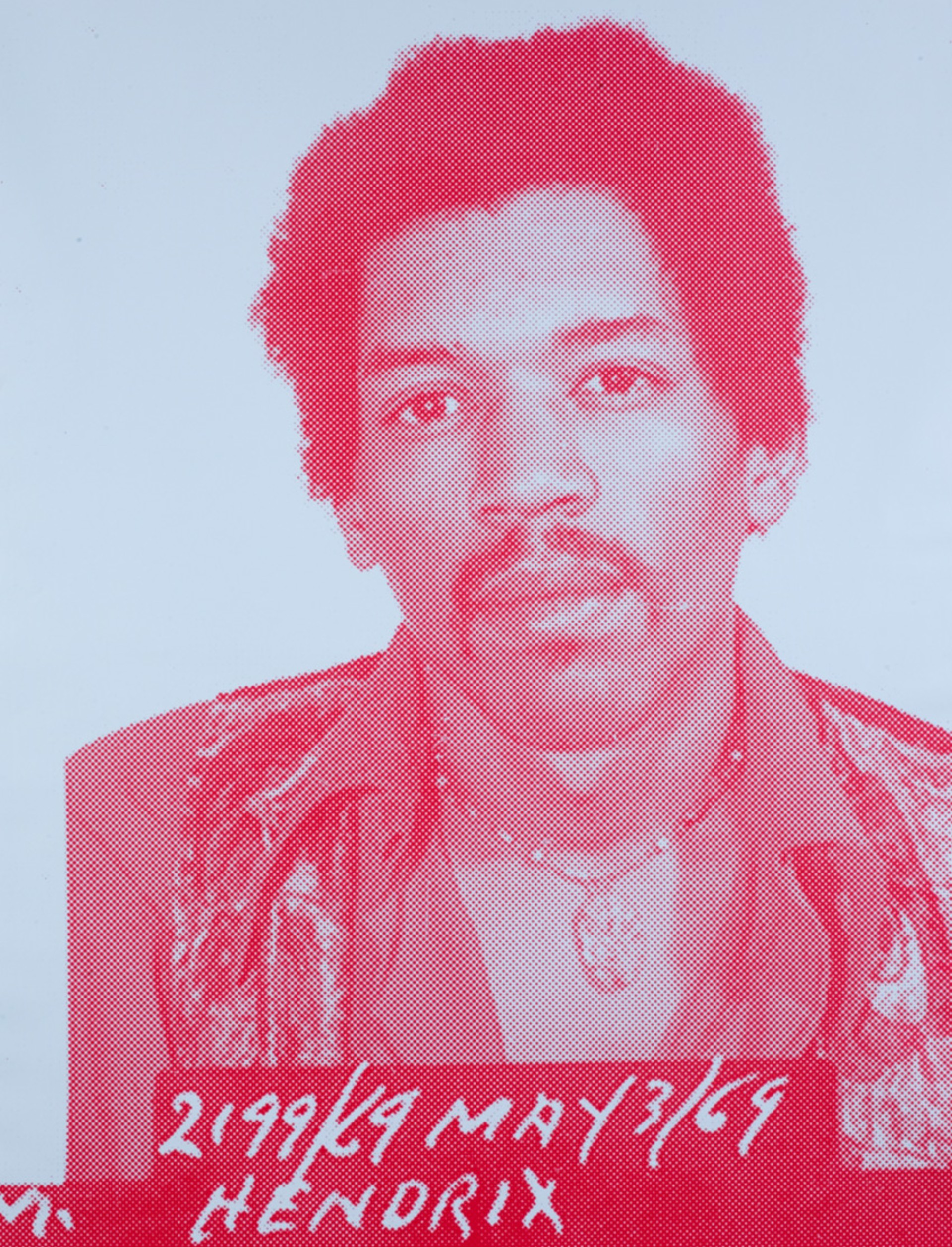 Jimi Hendrix- Light Blue & Magenta by Russell Young