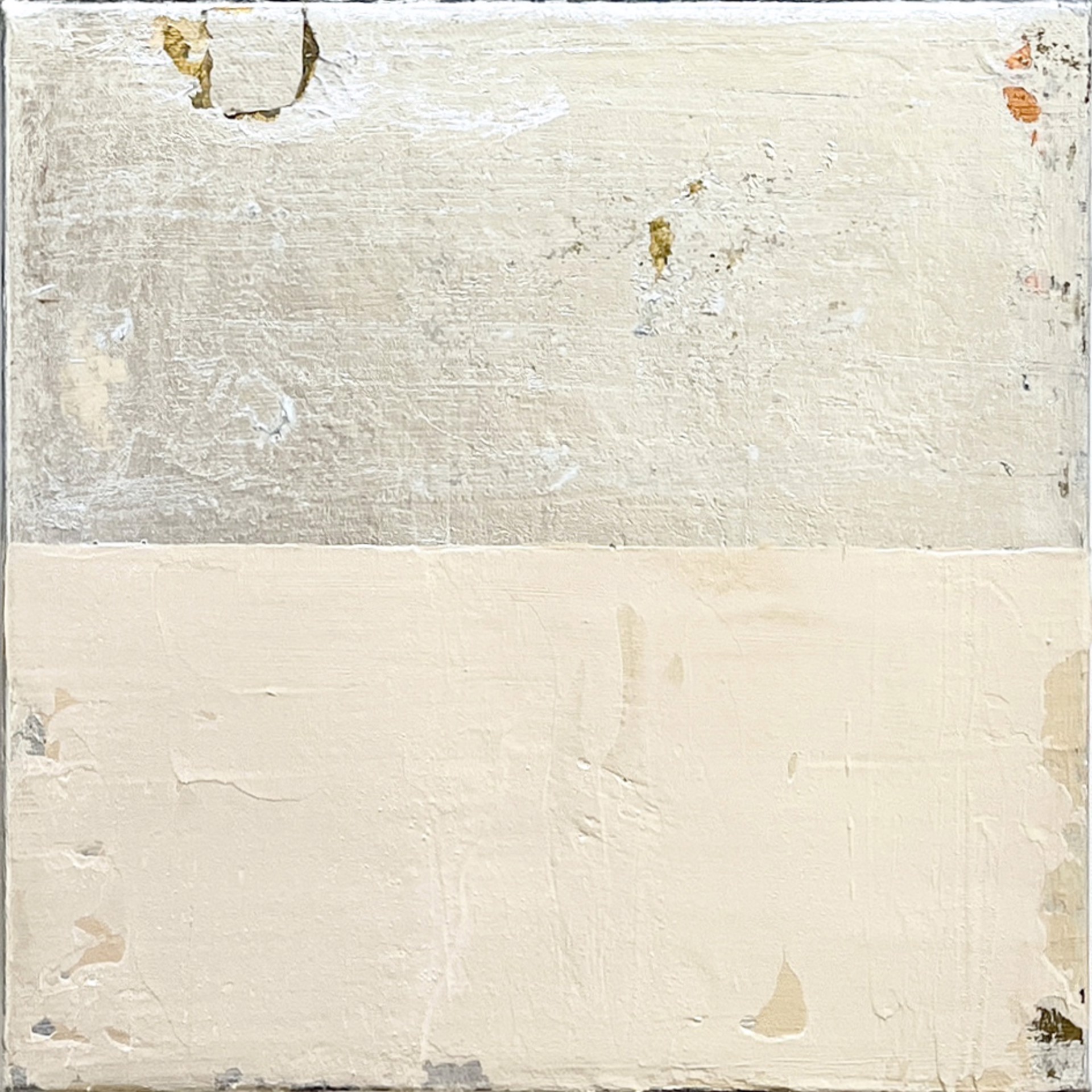 Silver and Silver (SS053) is 1 of 4 silver leaf mixed media panels from Japanese painter and artist Takefumi Hori.
