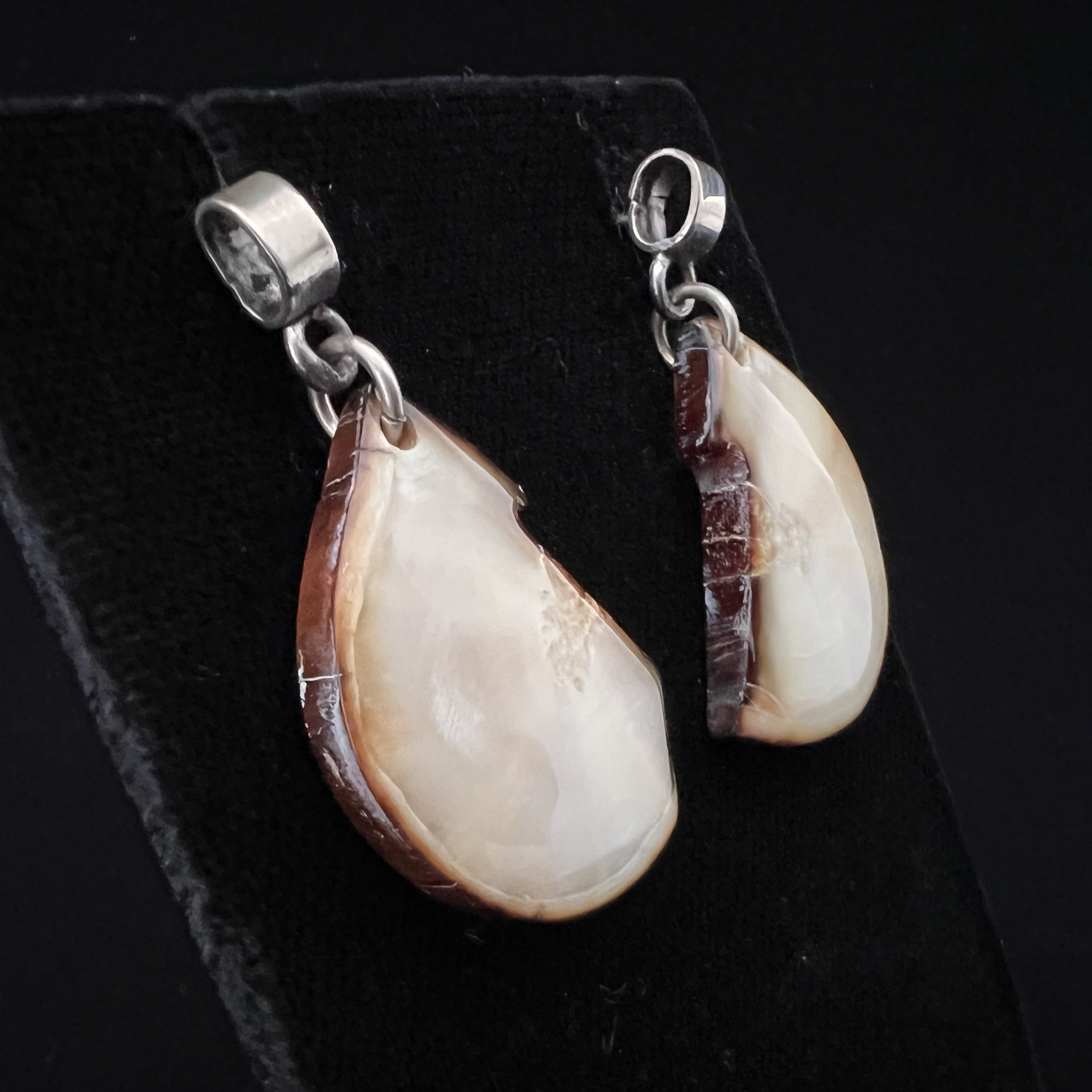 Walrus Tusk Natural Edge Post Earrings by Rex Foster