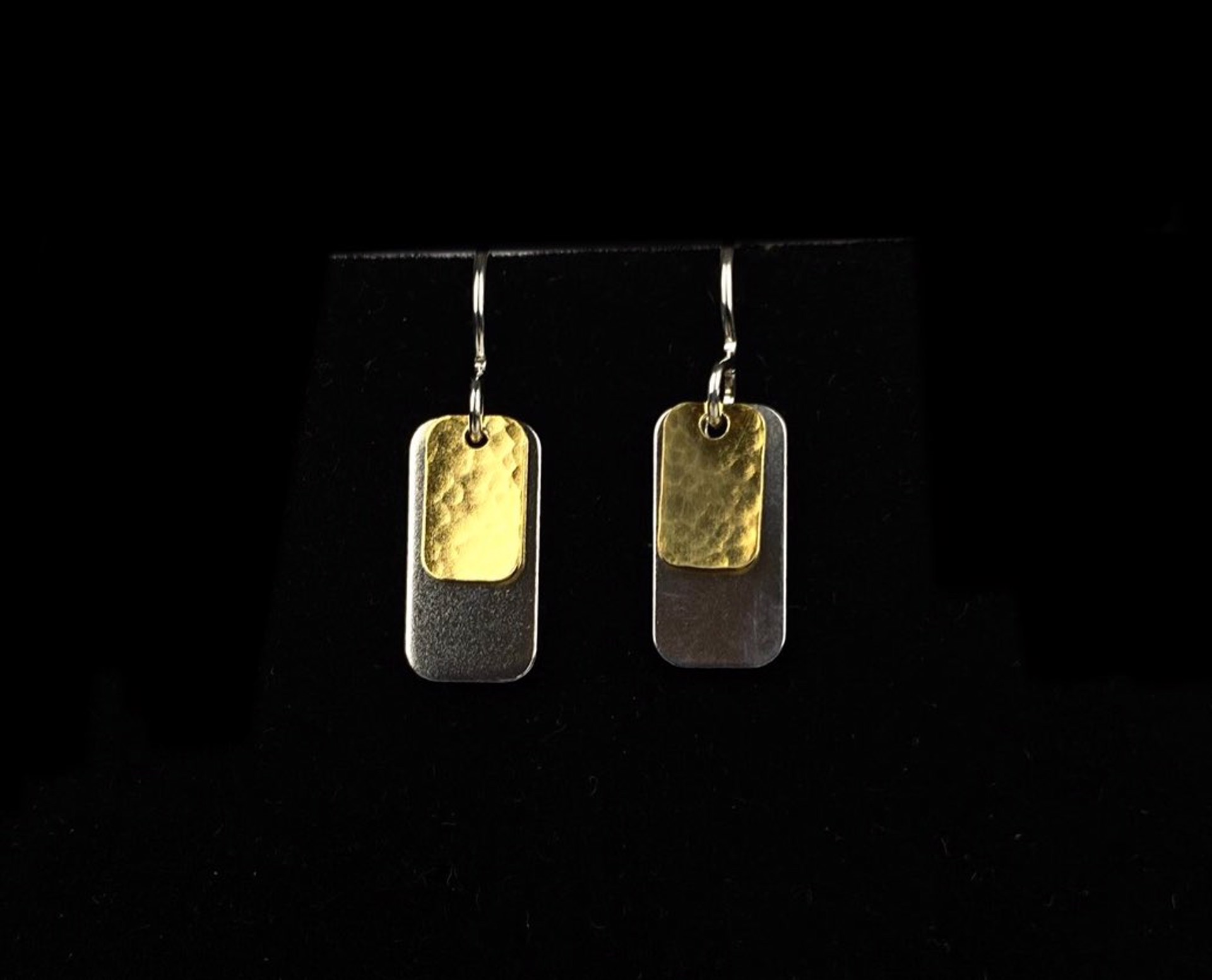 Silver and Vermeil Rectangle Earrings by Nichole Collins