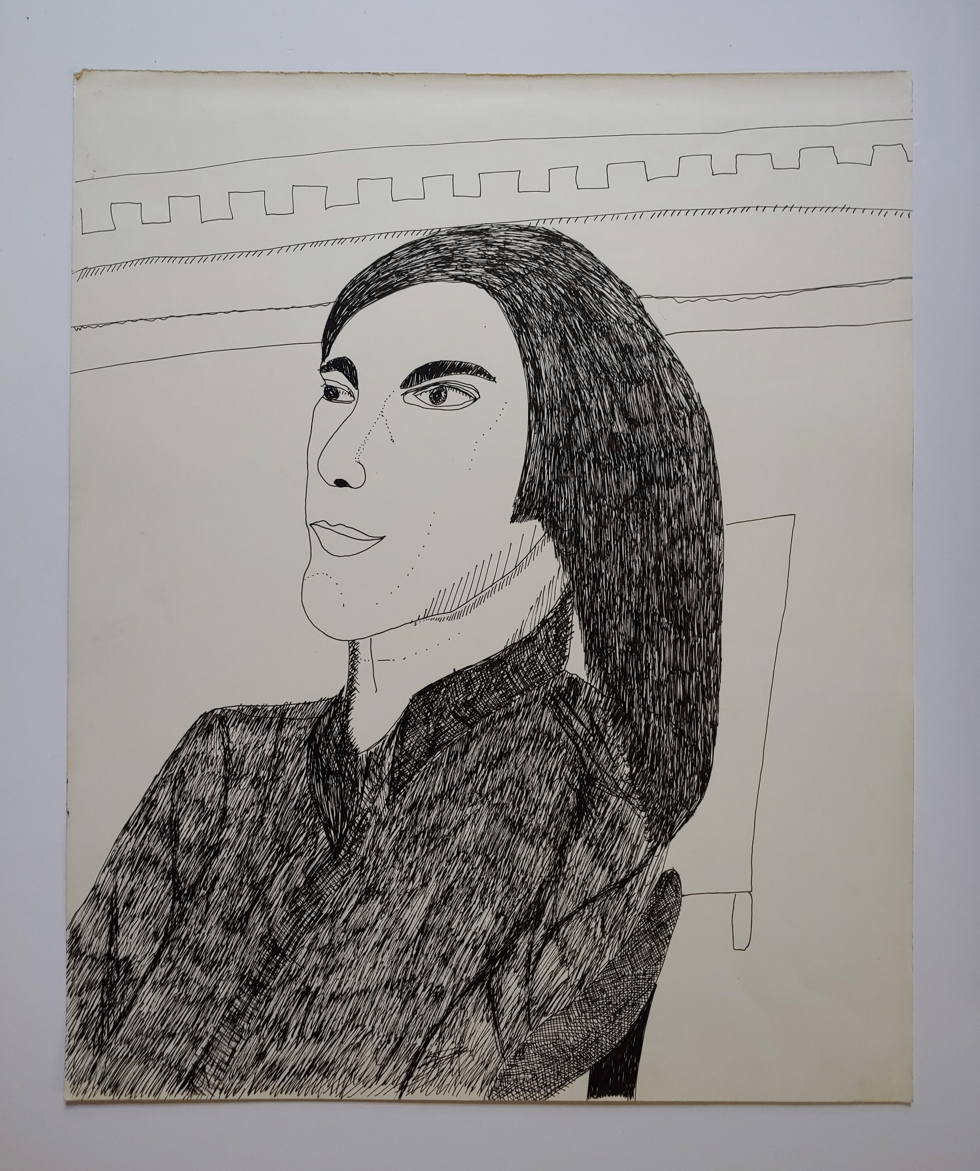 Ink Portrait - Drawing by David Amdur