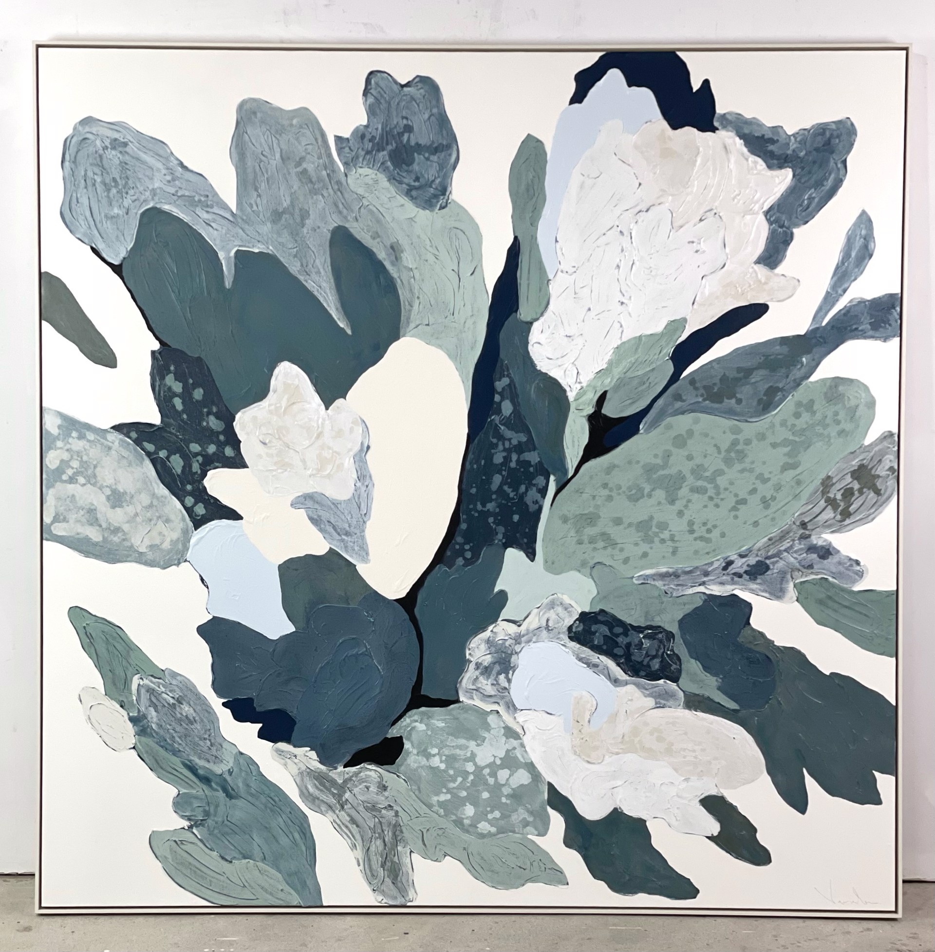 Vesela Baker's large scale textured abstract painting As The Sea I