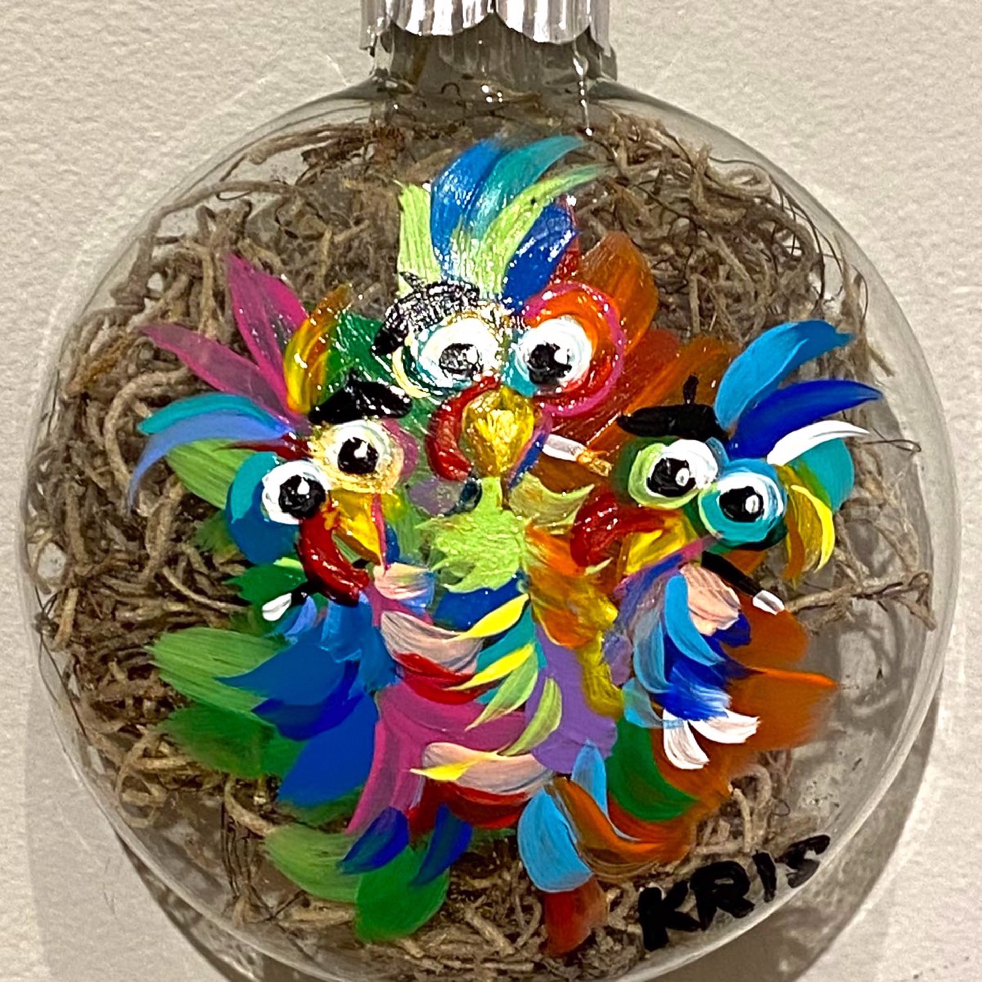 Three French Hens Ornament by Kris Manning