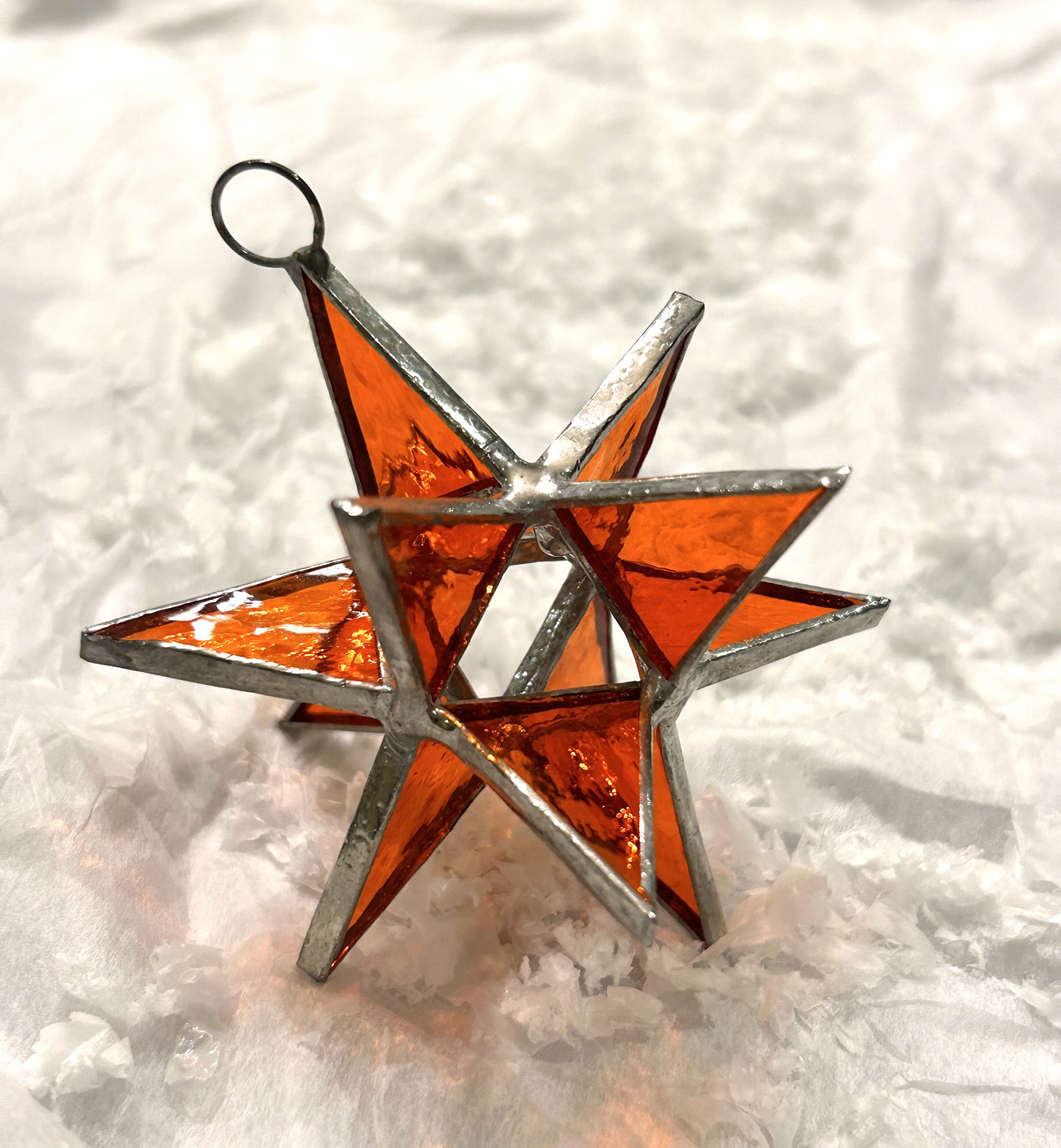 Ornament - ORANGE Moravian Star by Fiesta Color