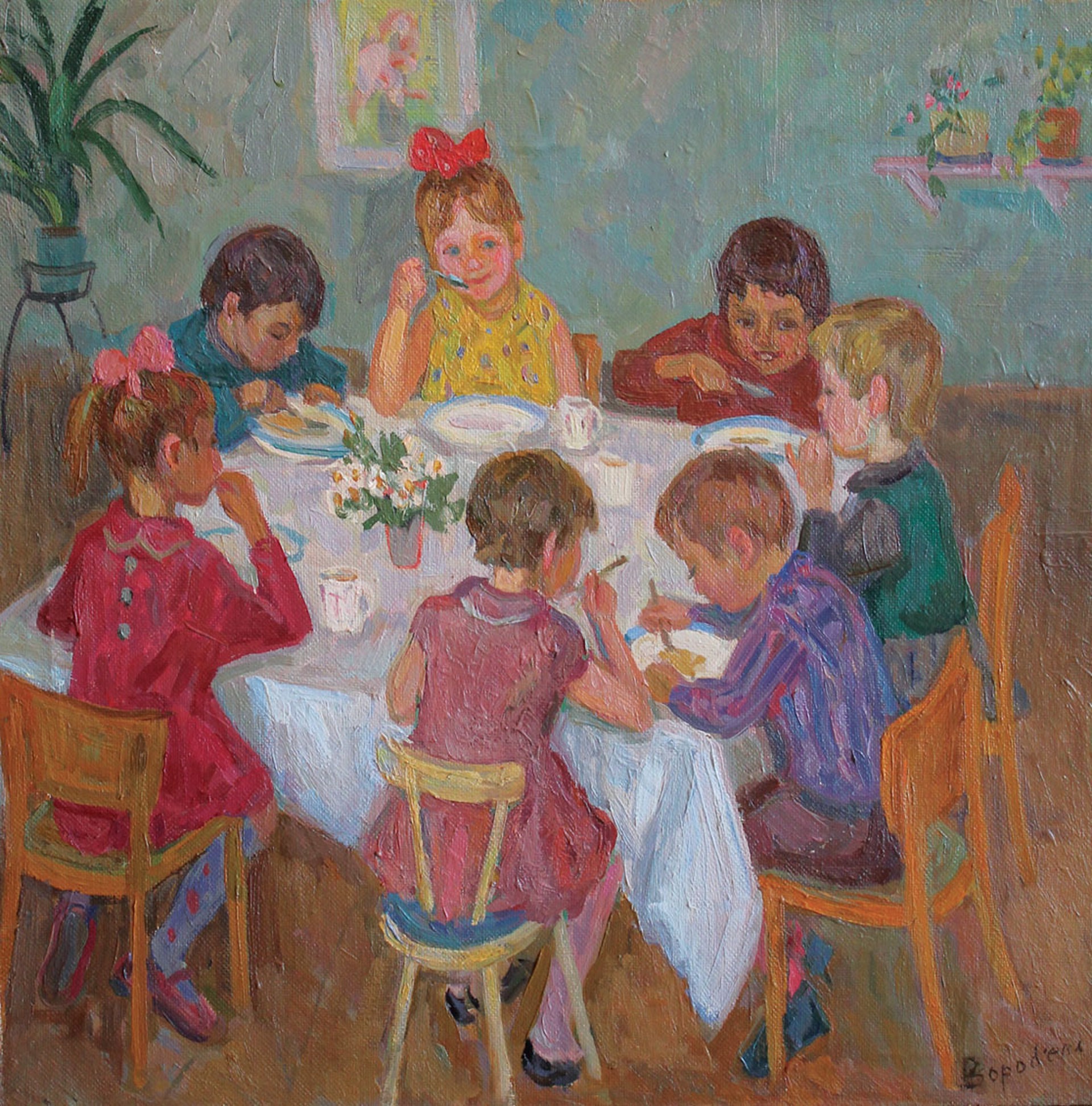 Lunch in Kindergarten by Nadezhda Vorobeva