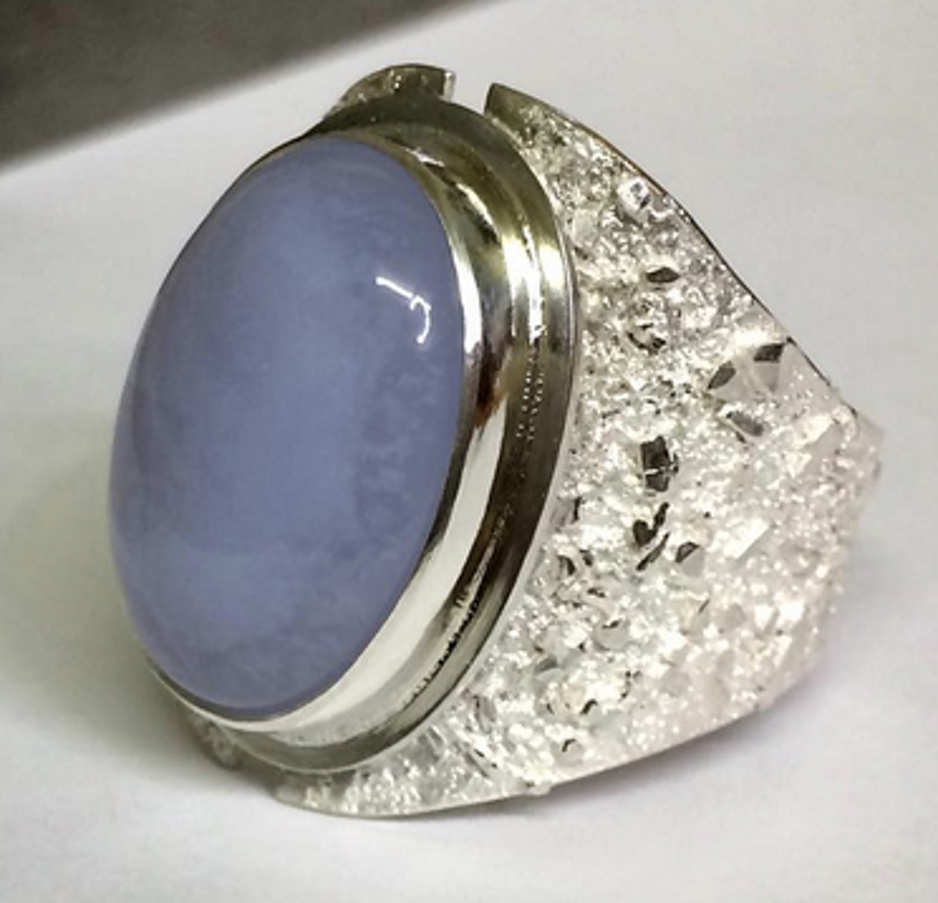 Blue Chalcedony, Sterling Silver Ring by Amelia Whelan