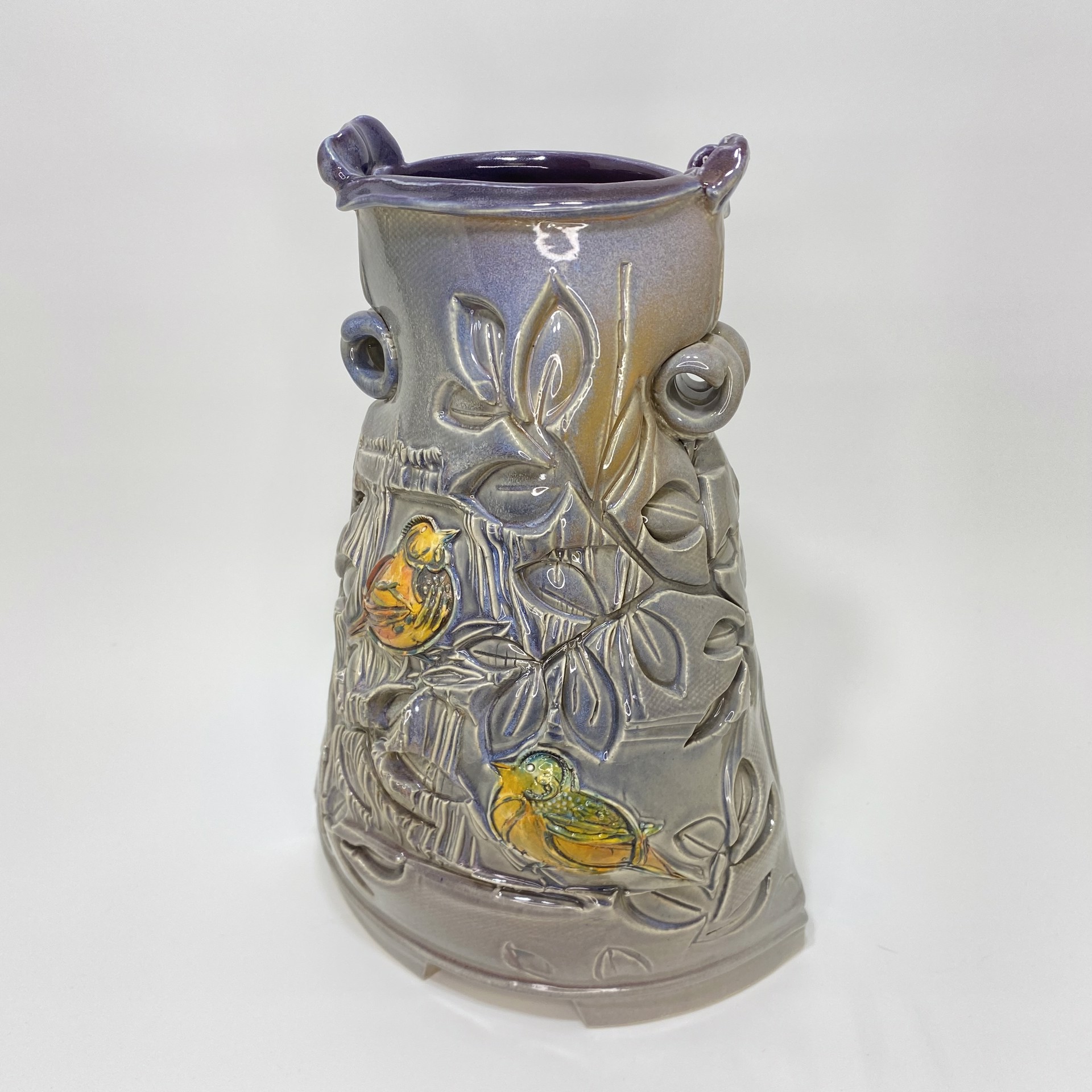 Bird Vase Purple Interior by Sandra Blain