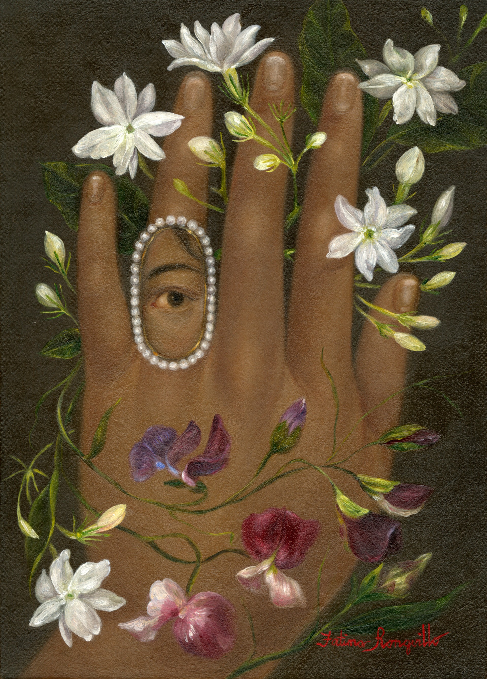 The Artist's Eye and Hand with Jasmines and Sweet Peas by Fatima Ronquillo