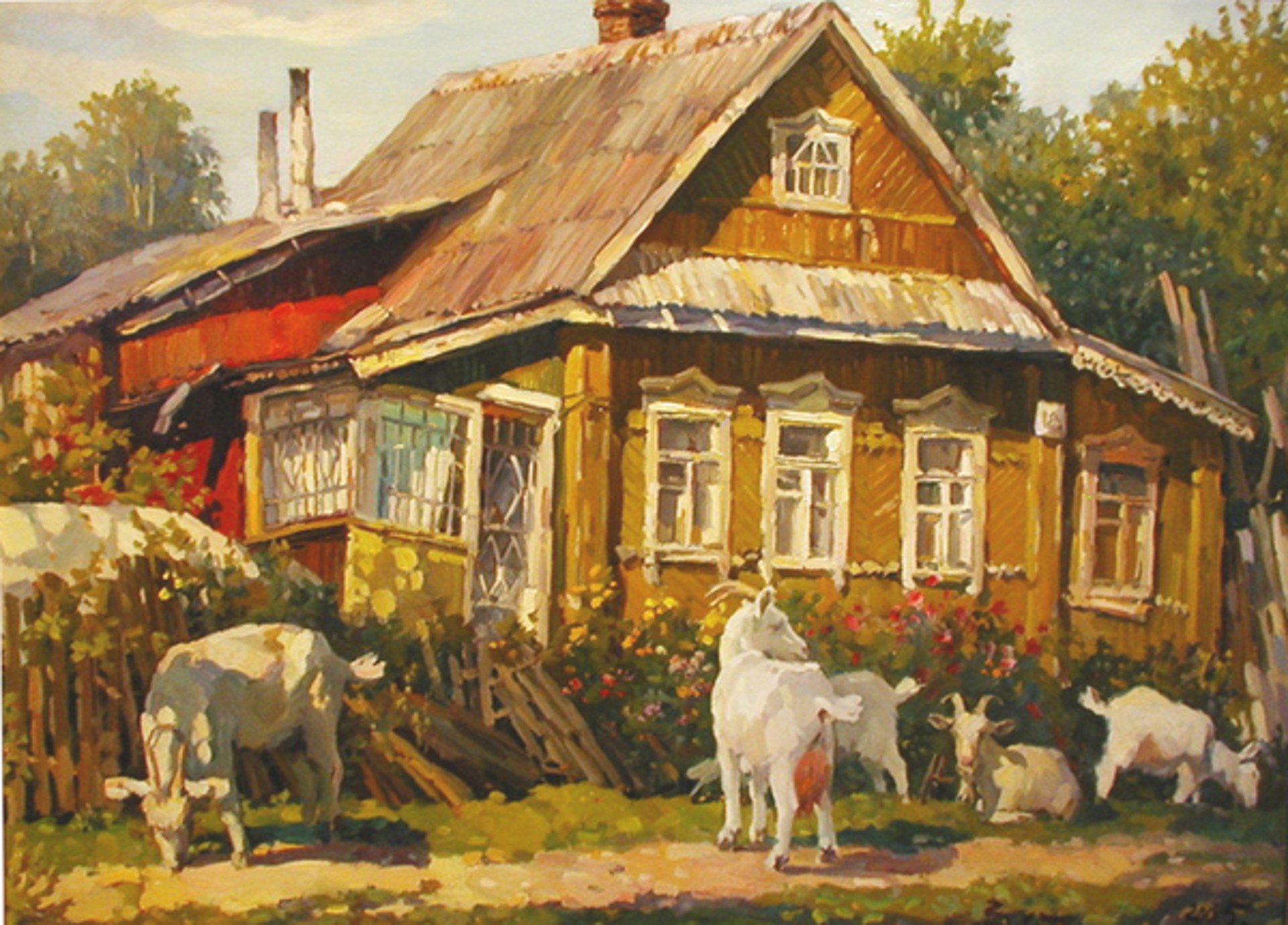 Old House, Goats by Ivan Vityuk