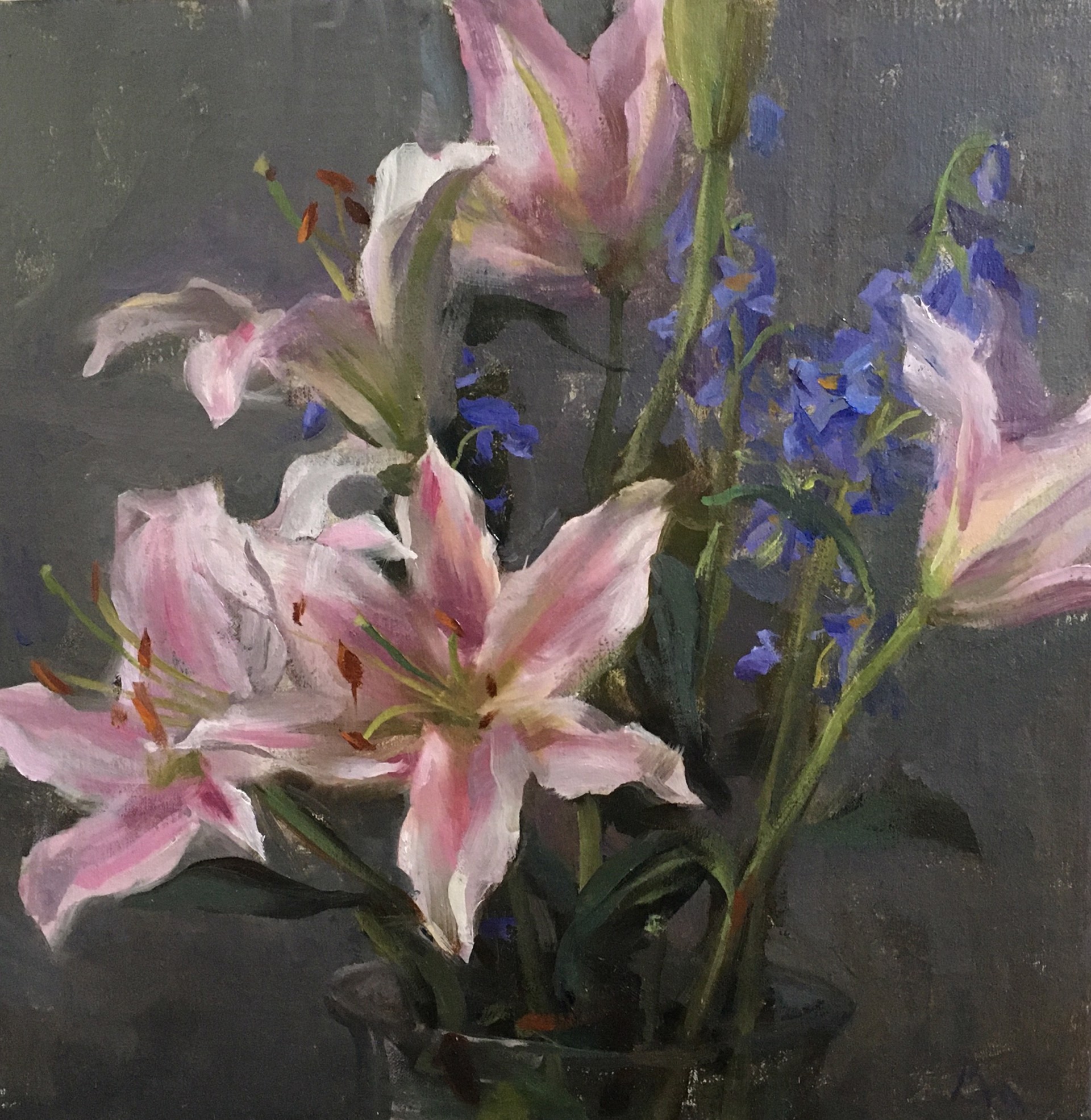 Lilies and Delphiniums by Kyle Ma