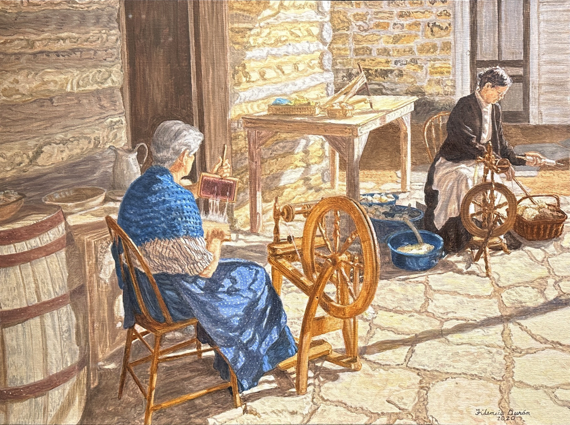 Carding Wool, Lyndon B. Johnson State Park and State Historic Site by Fidencio Duran