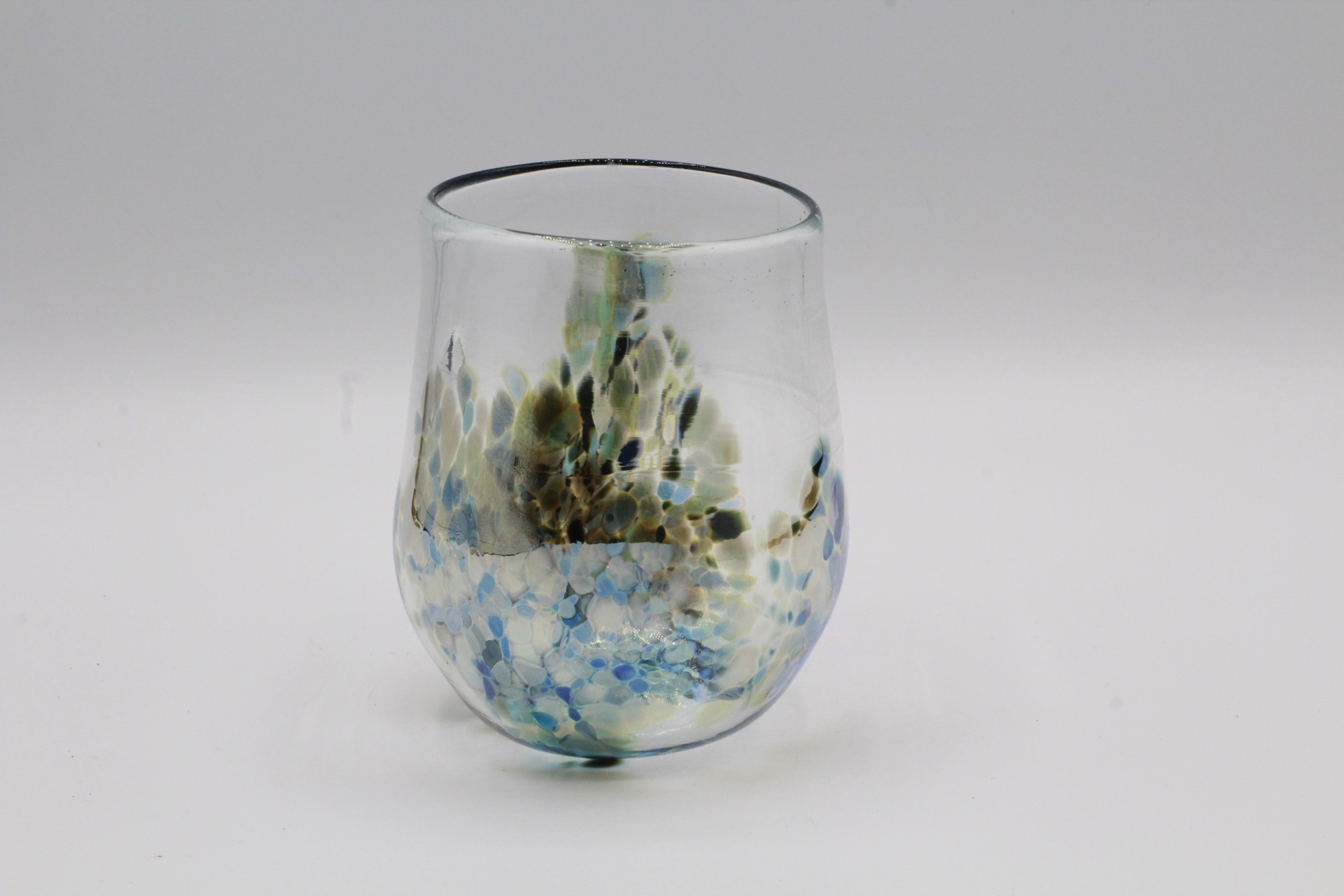 Blue Rounded Hand Blown Glass by Katie Sisum