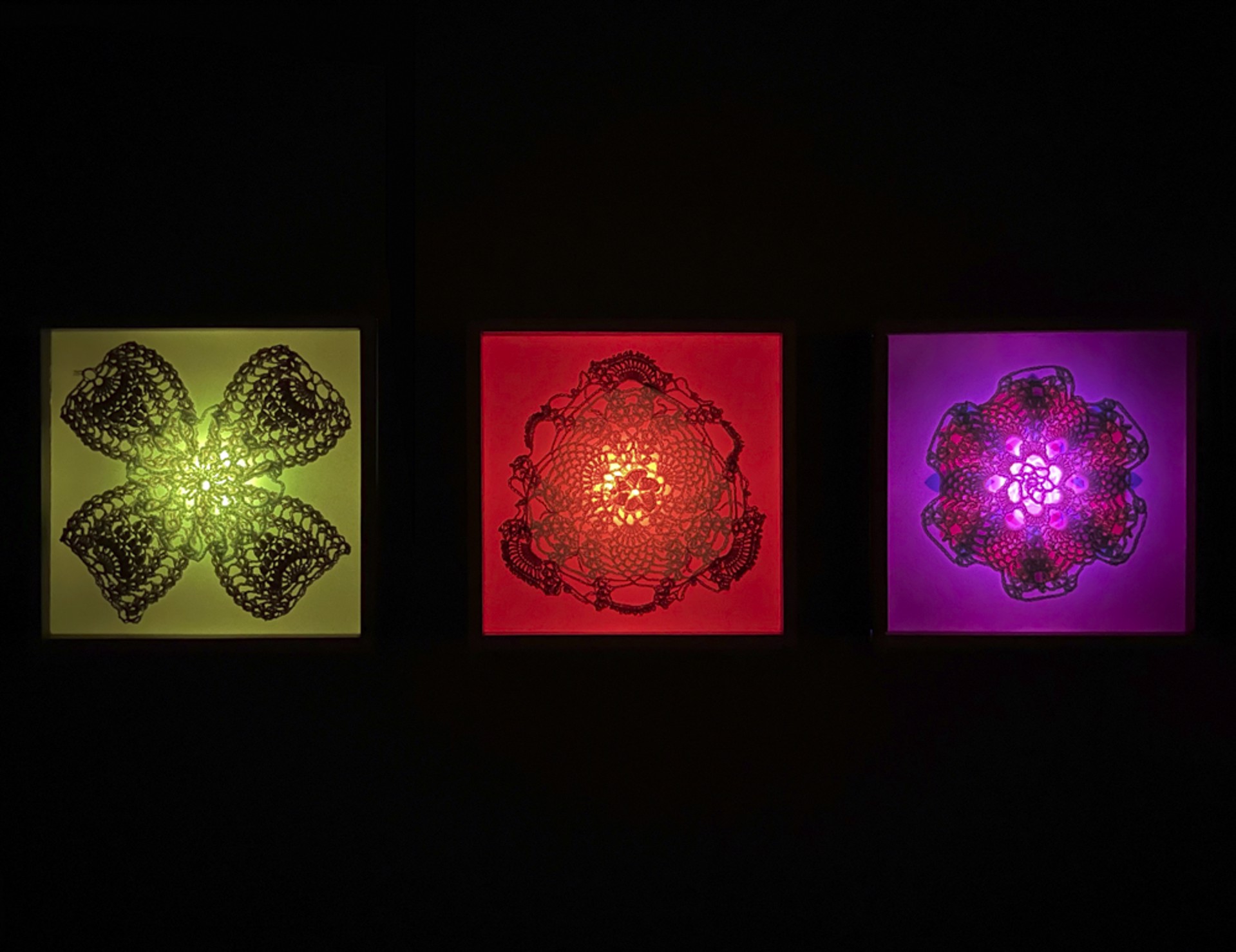 Luminescent Lace Light Boxes by Samantha Mack