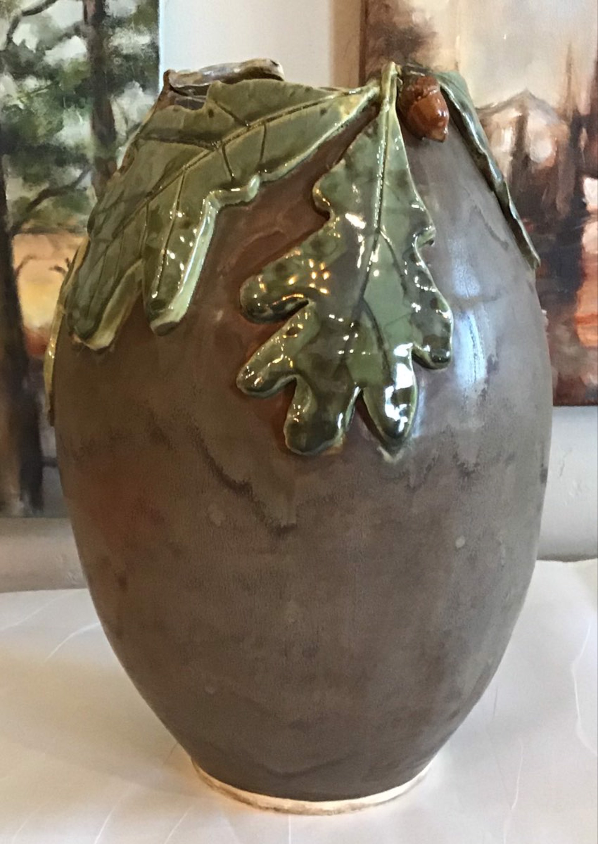 Leaf and Acorn Vessel by Anna M. Elrod
