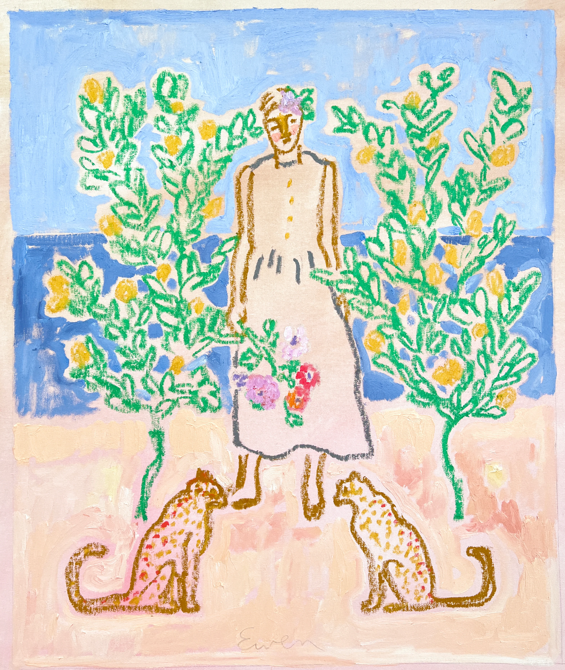 Circe and her Golden Lemons with Cats by Anne-Louise Ewen