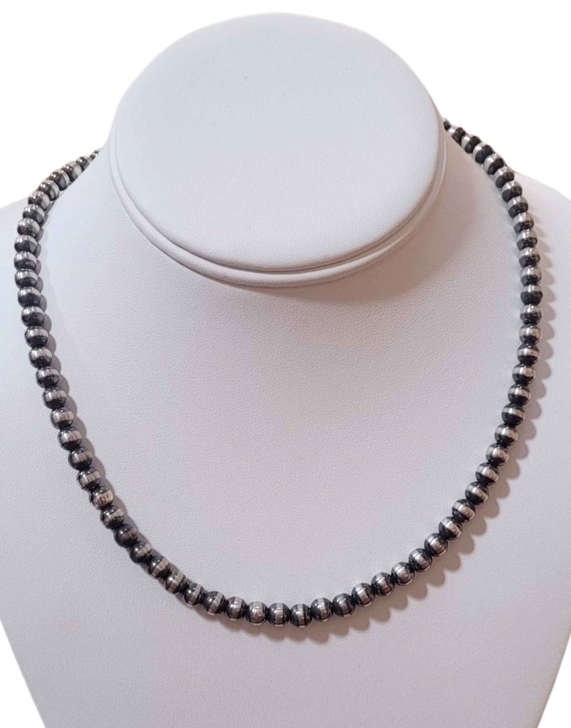 Necklace - Sterling Silver Pearls 18" 6mm by Indigo Desert Ranch - Jewelry