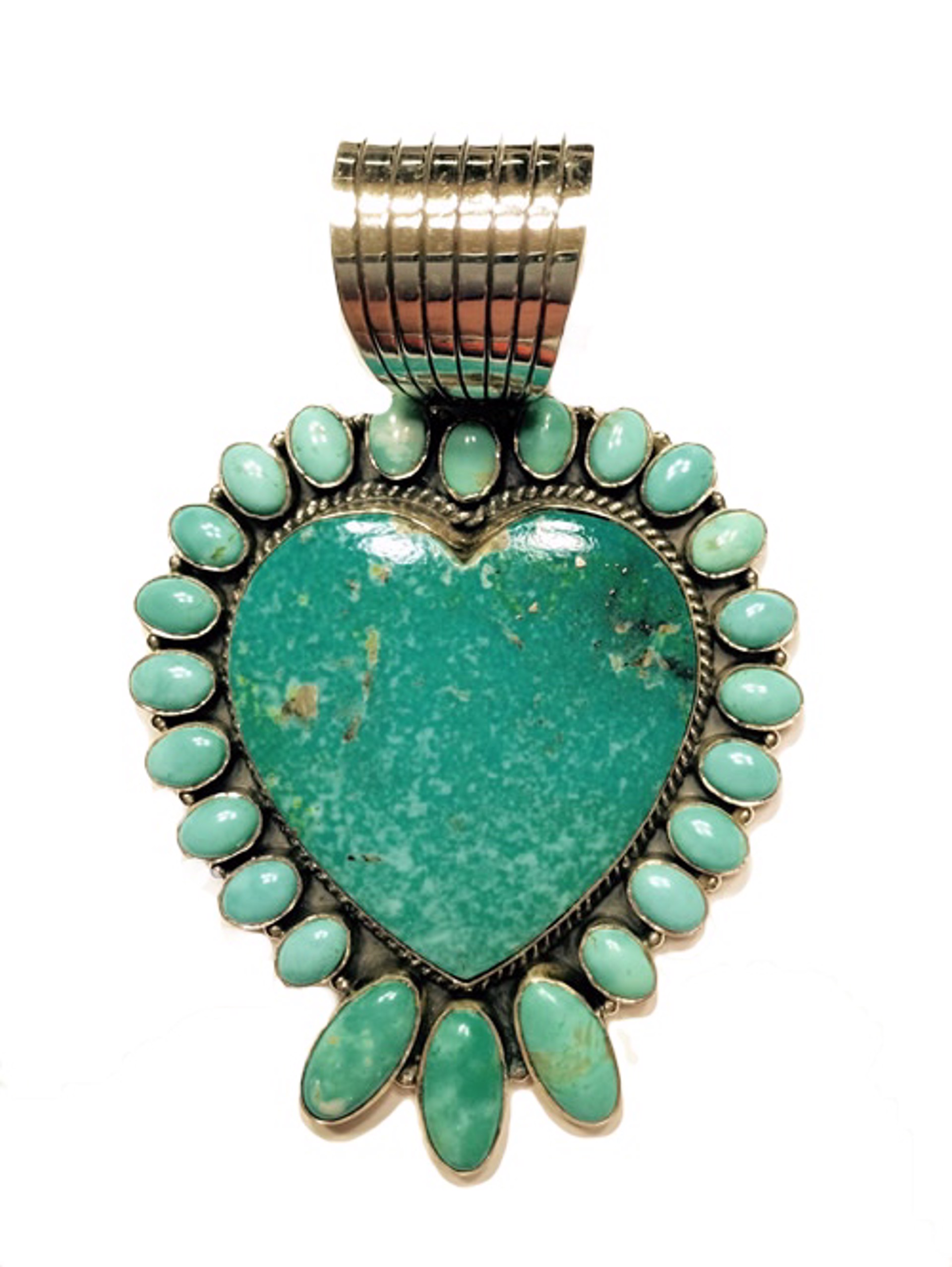 Pendant - Turquoise Heart with Turquoise Surround by Dan Dodson