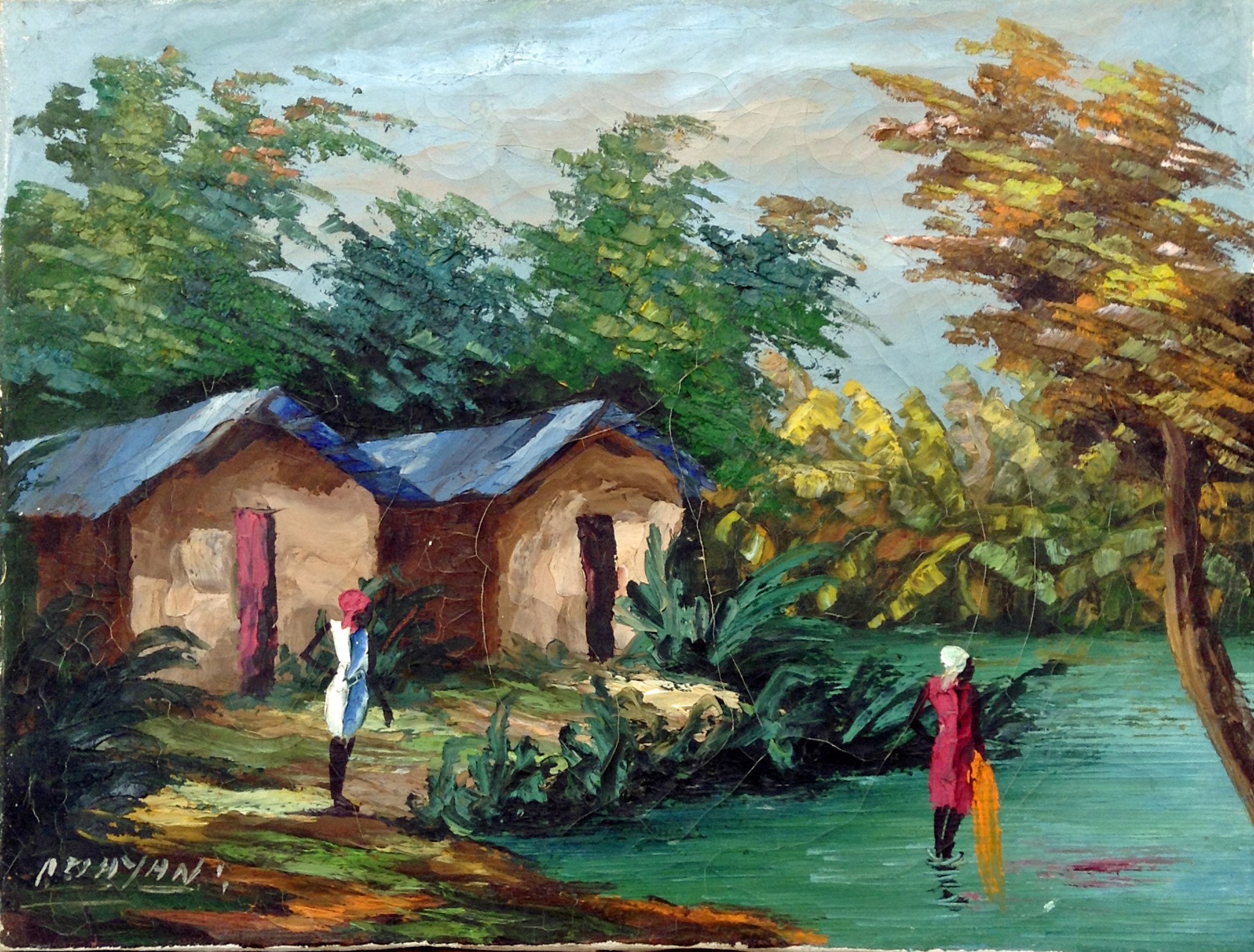 Rural Scene #2-1-95MFN by Carlo Dayan (Haitian)