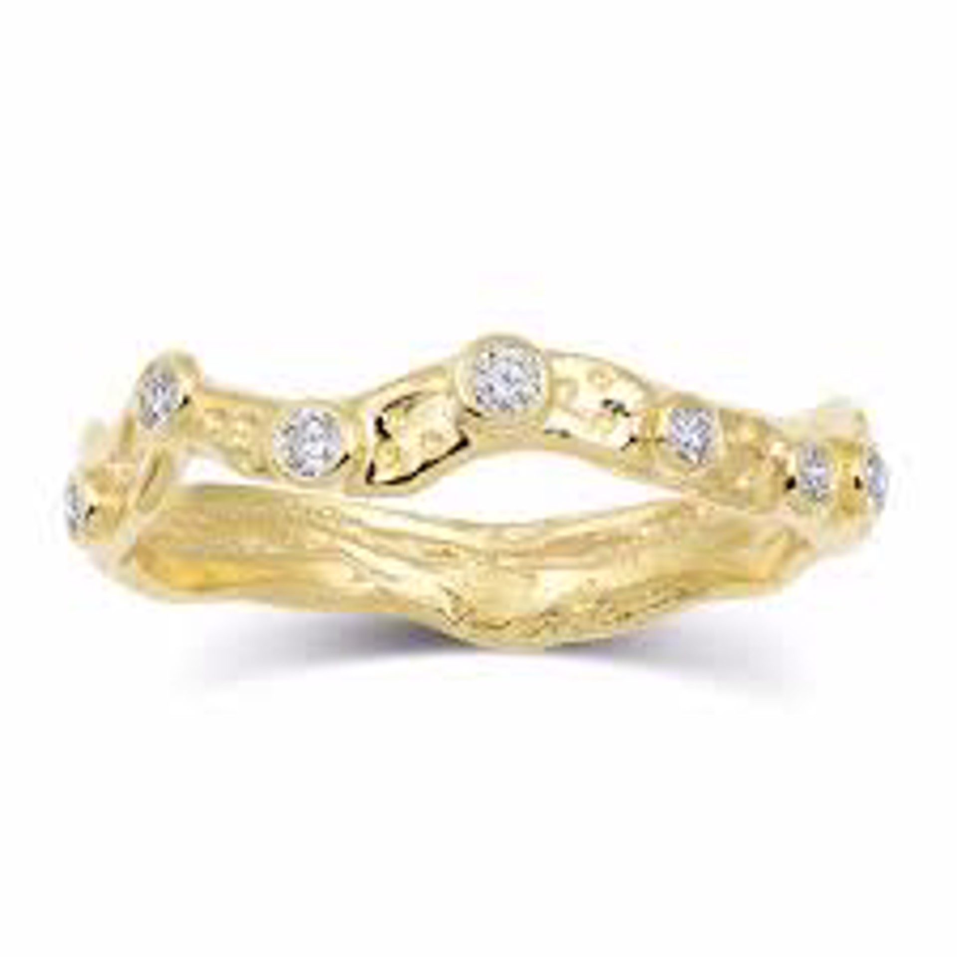 Footprints in the Sand diamond band-18K yellow gold by Kristen Baird