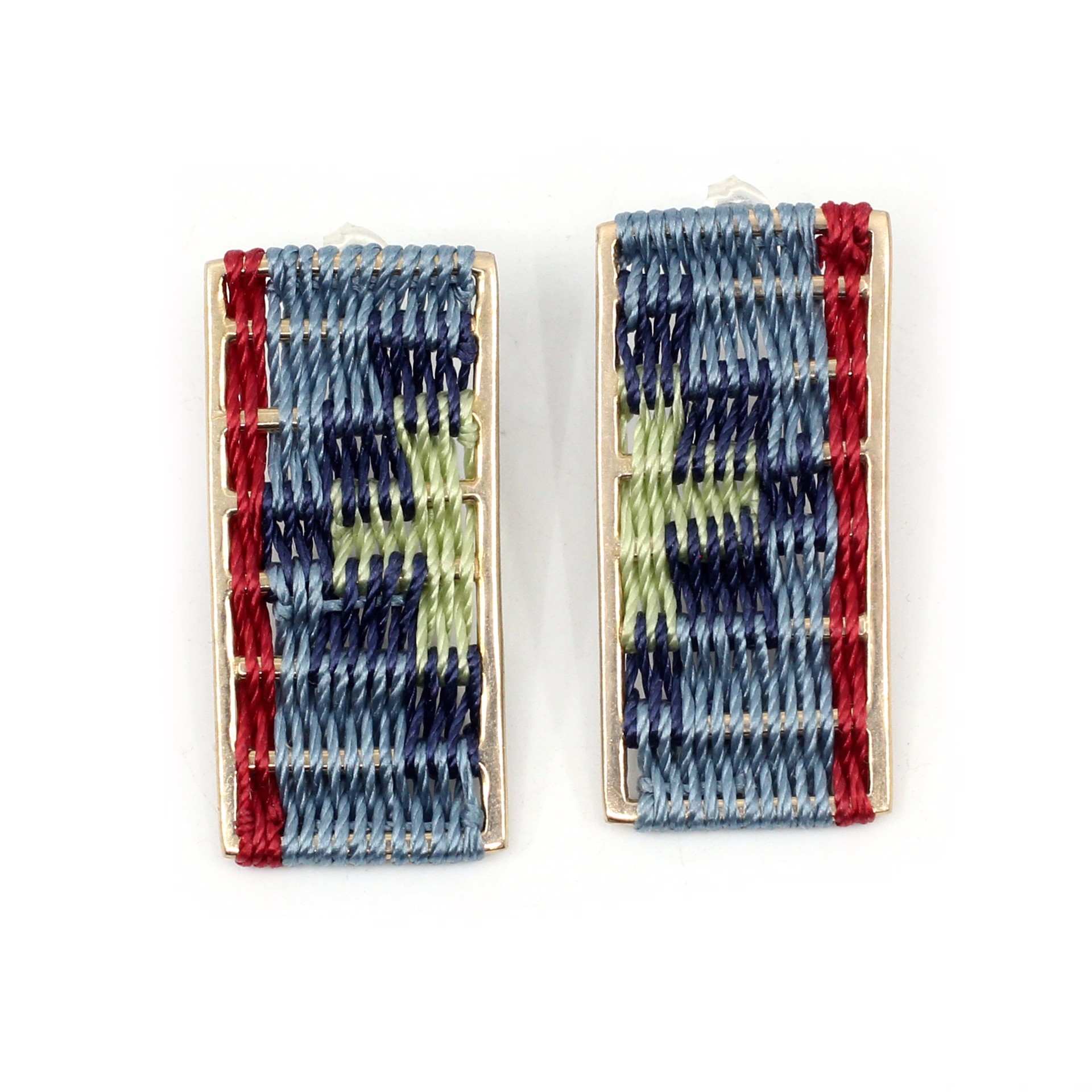 Rectangle Studs (blue/red/mint) by Flag Mountain Jewelry