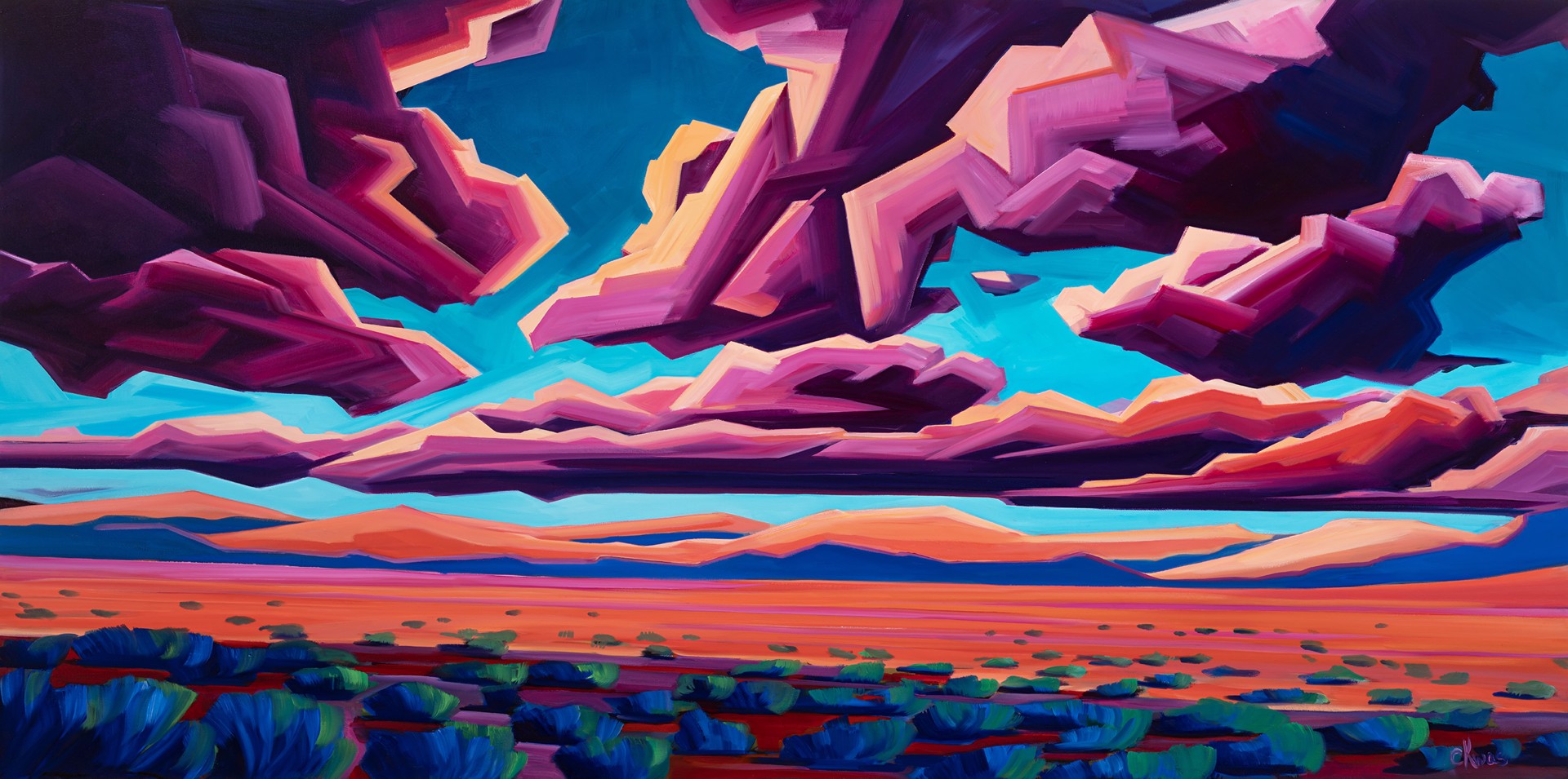 High Desert Landscape (Cloud Shapes) by Caroline Kwas
