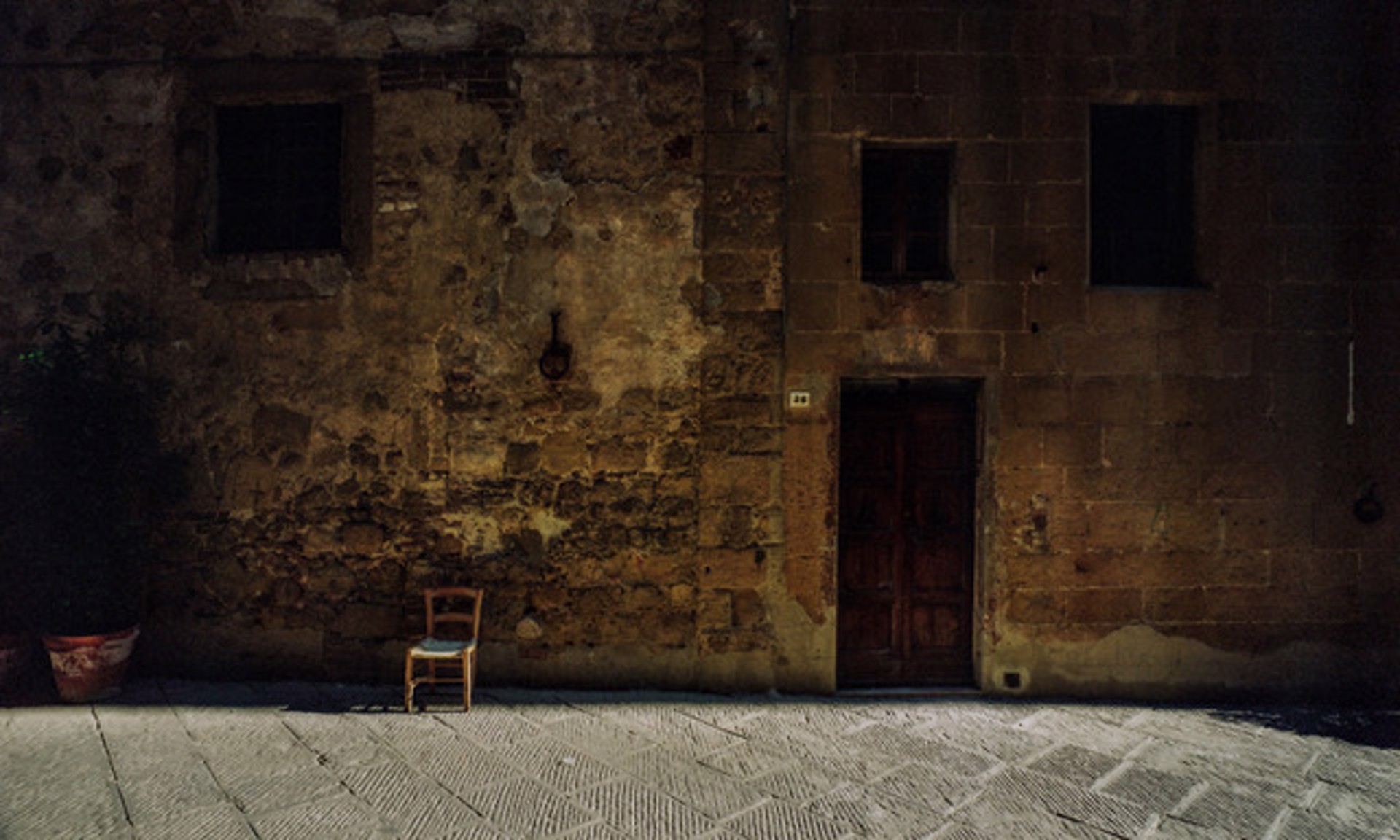 Chair for Socializing, On the Streets, Pienza, Italy by Lawrence McFarland