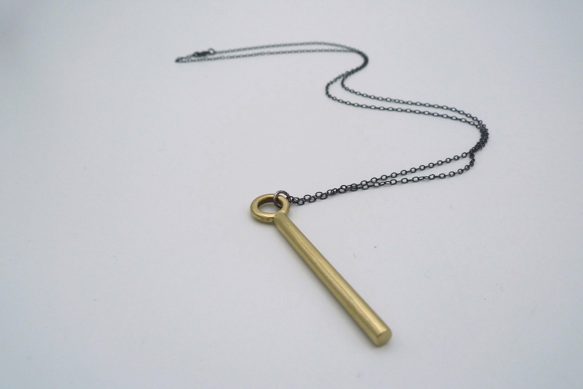 Industrial Ring Bar Necklace by Leah Staley