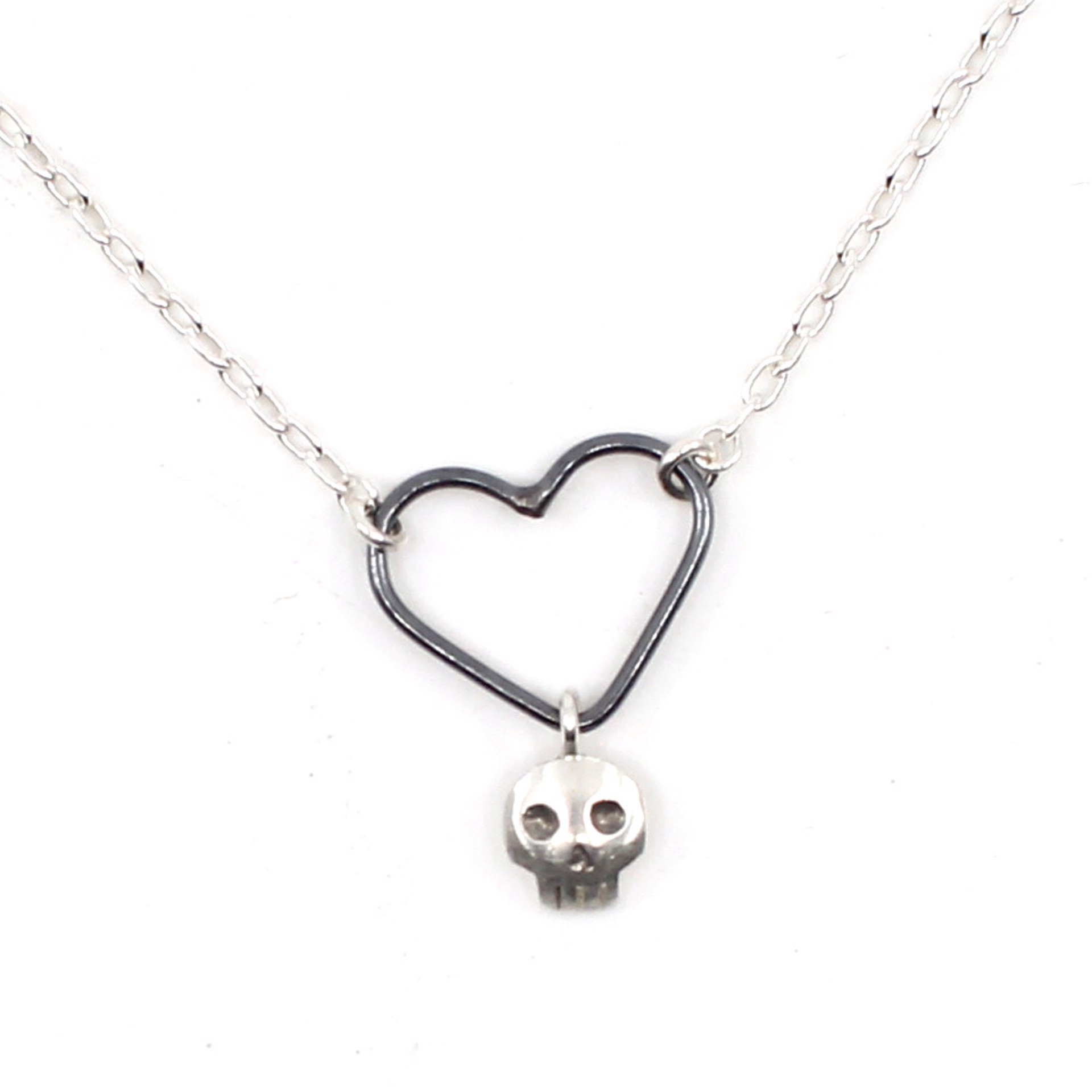 Heart Skull Dangle Necklace by Susan Elnora