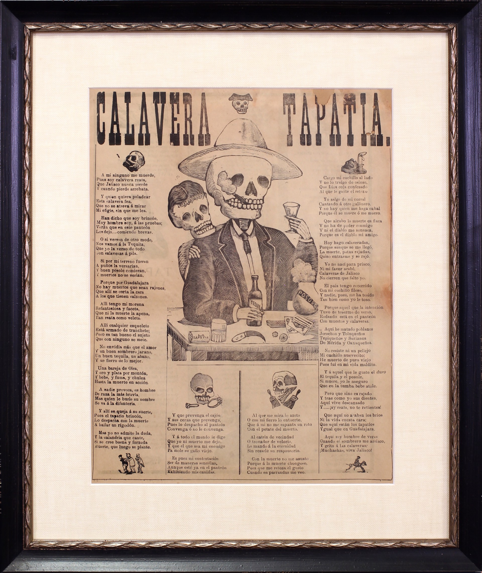 La Calavera Tapatia (Framed) by Manuel Manilla (1830 - 1895)