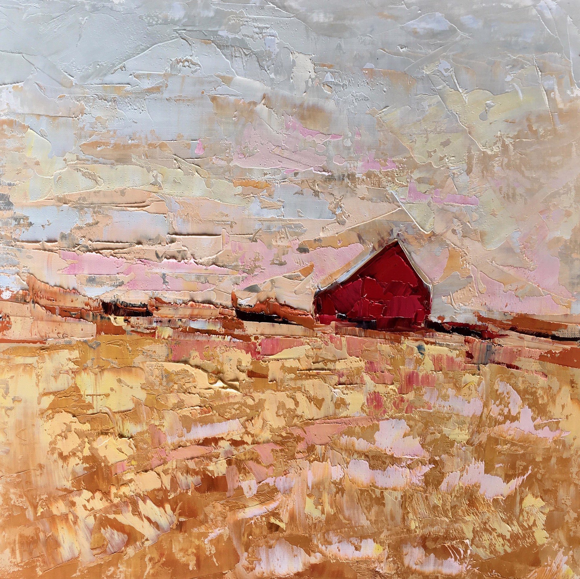 Red Barn, Pink Sky by Sandra Pratt