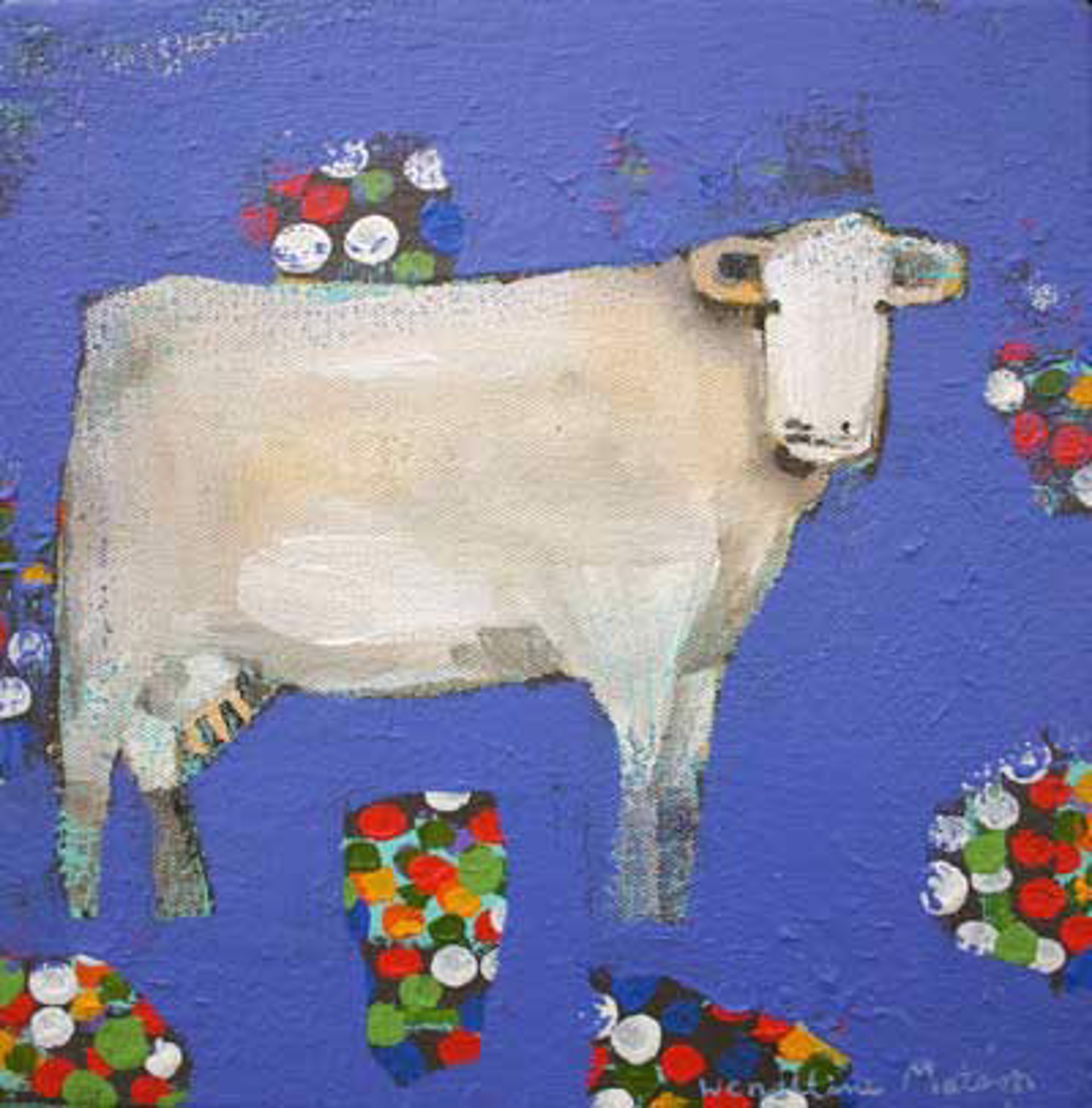 Cow At Night #2 by Wendeline Simpson Matson