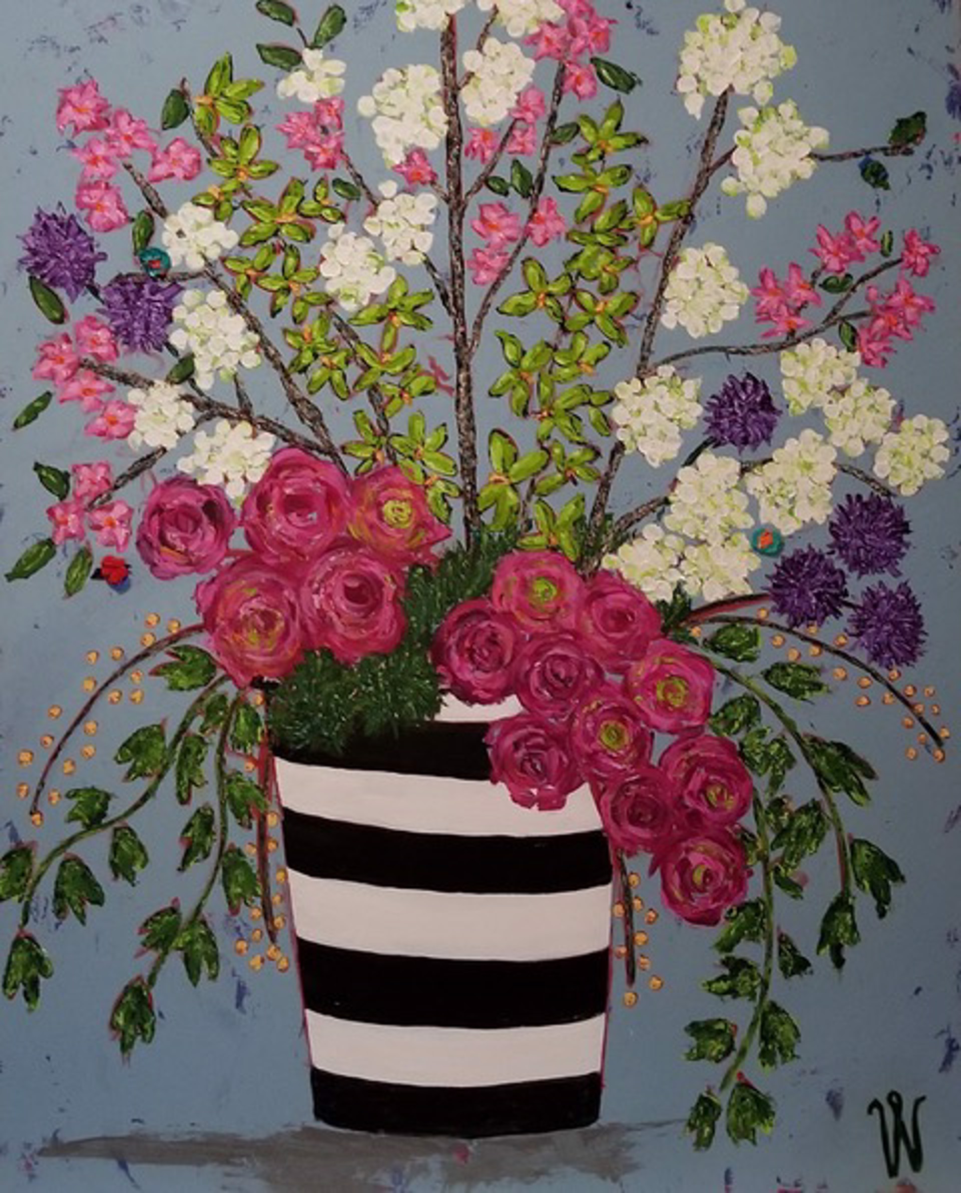 Flowers and Stripes by Wendy Bradley (Guest Artist)