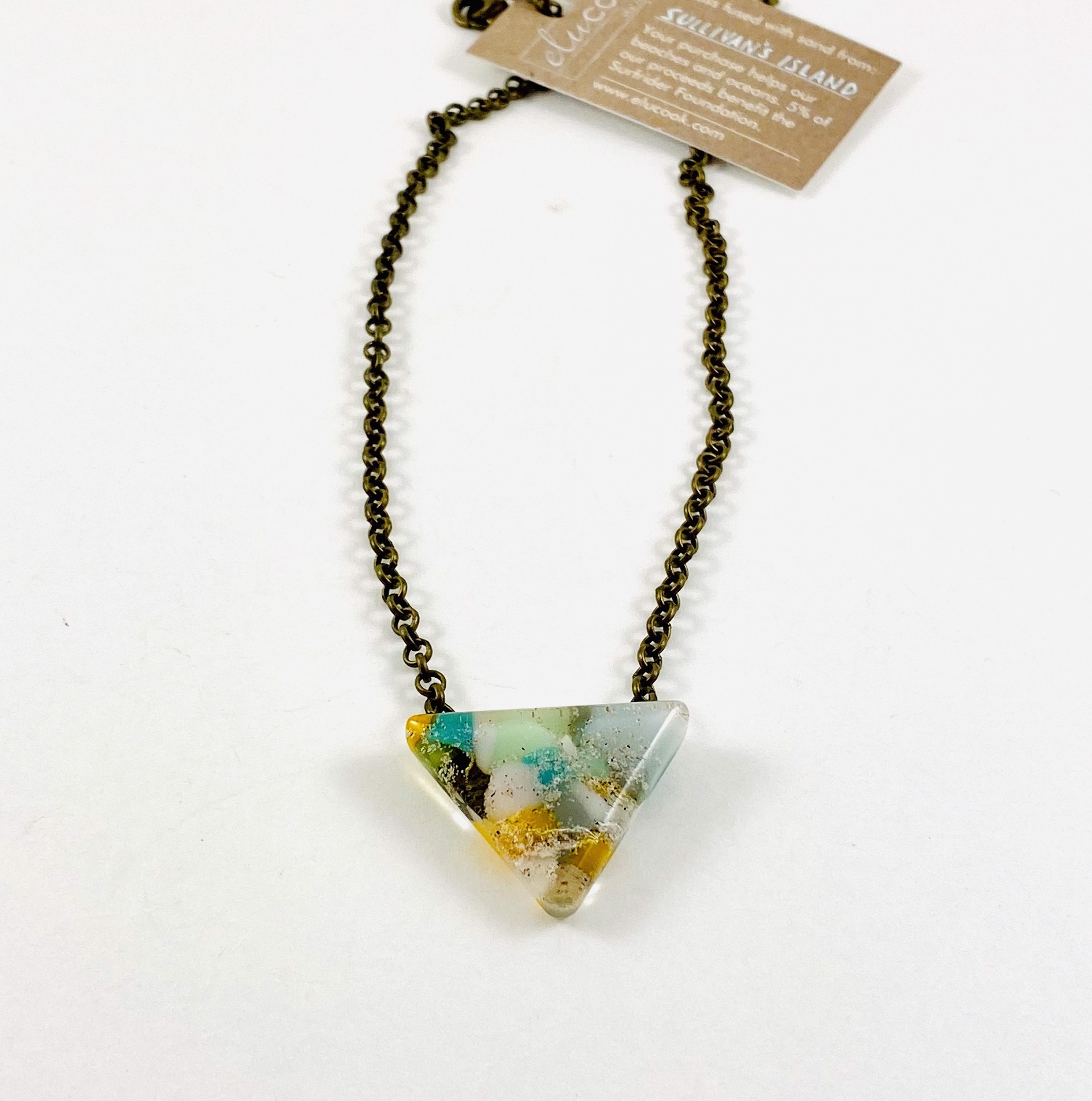 Mini Triangle Necklace 16"chain, 7a by Emily Cook