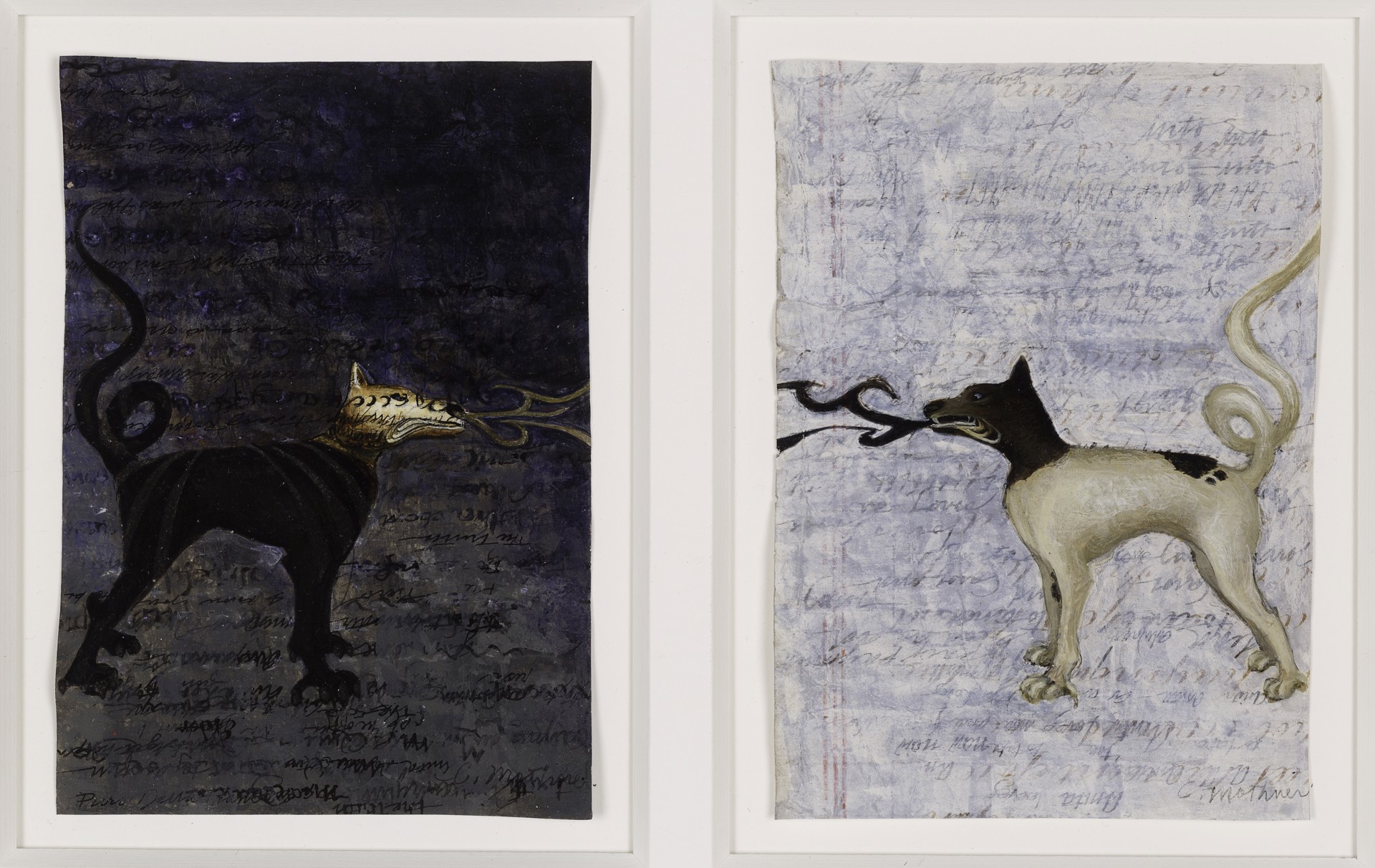 Dragon Dog IV & Dragon Dog VIII (diptych) by Carol Mothner