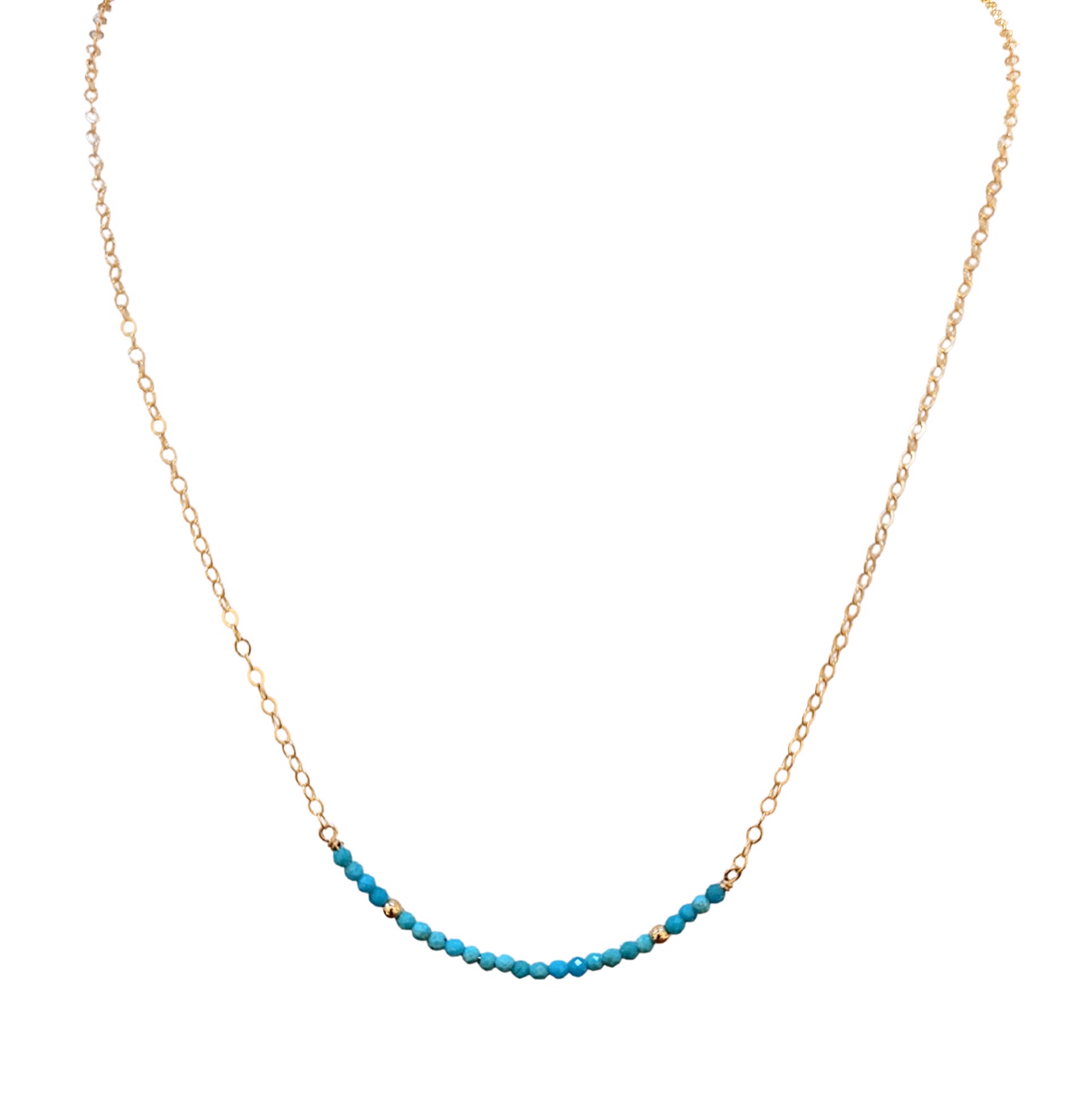Necklace -  Sleeping Beauty Turquoise Bar 14K Gold Filled by Julia Balestracci