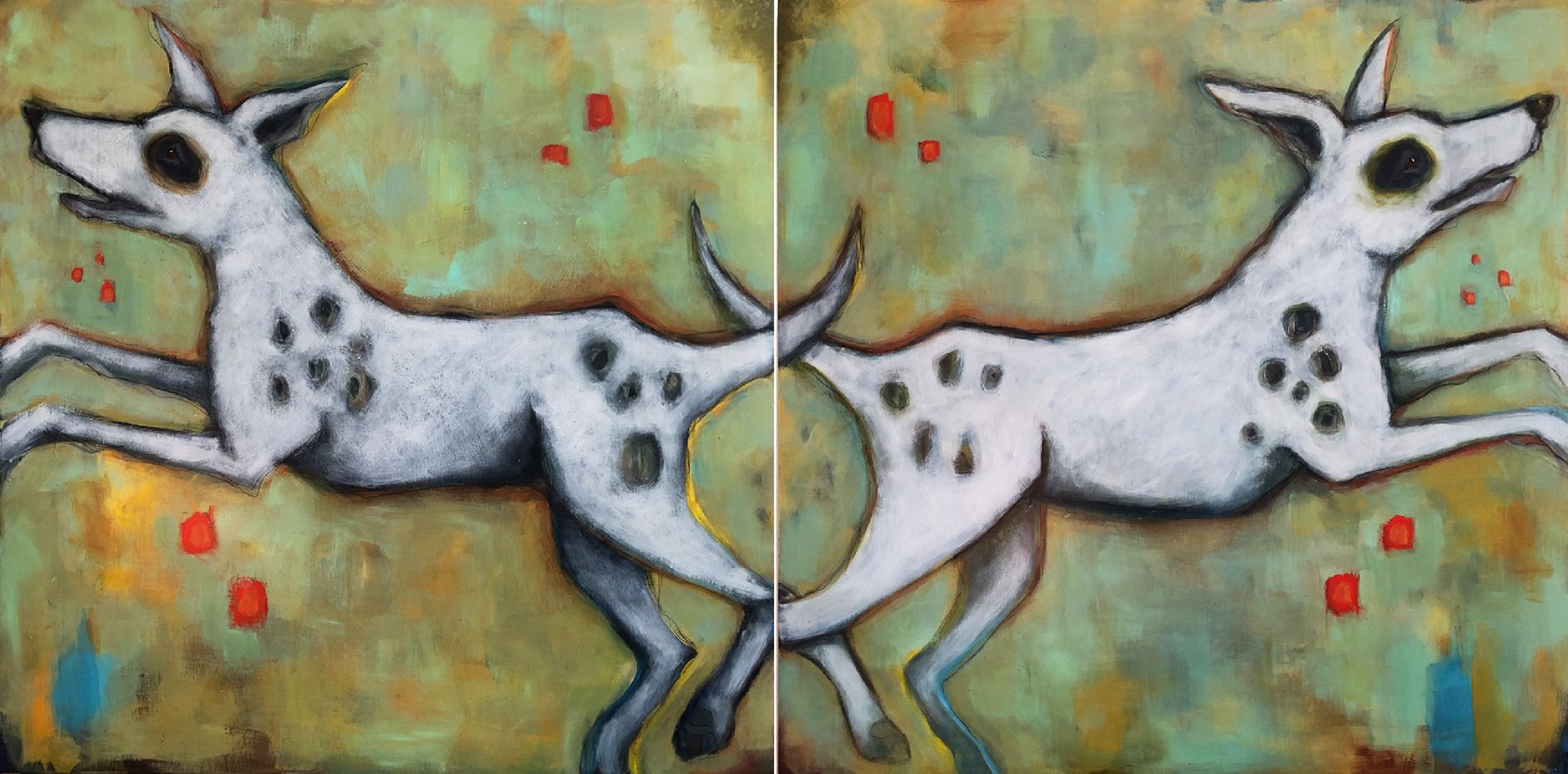 Reflection at Play Diptych by Heather Gorham