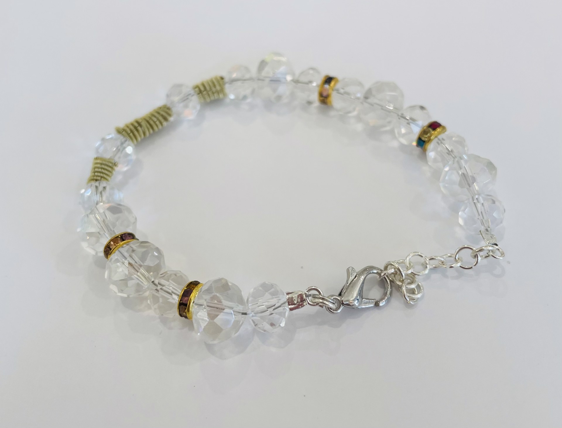 Clear Crystal with Guitar String Bracelet by String Thing Designs