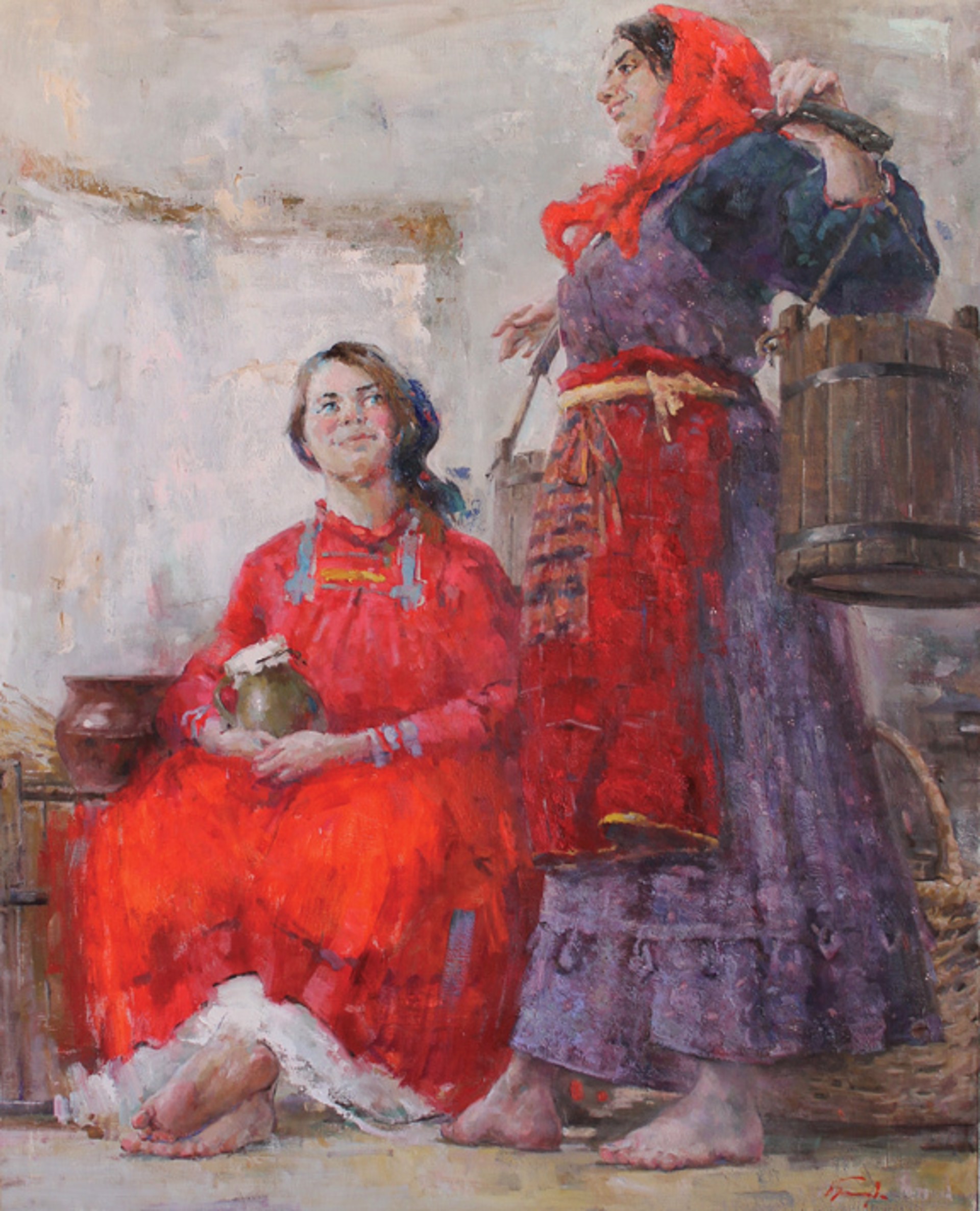 Two Russian Women by Arthur Bakhtiyarov