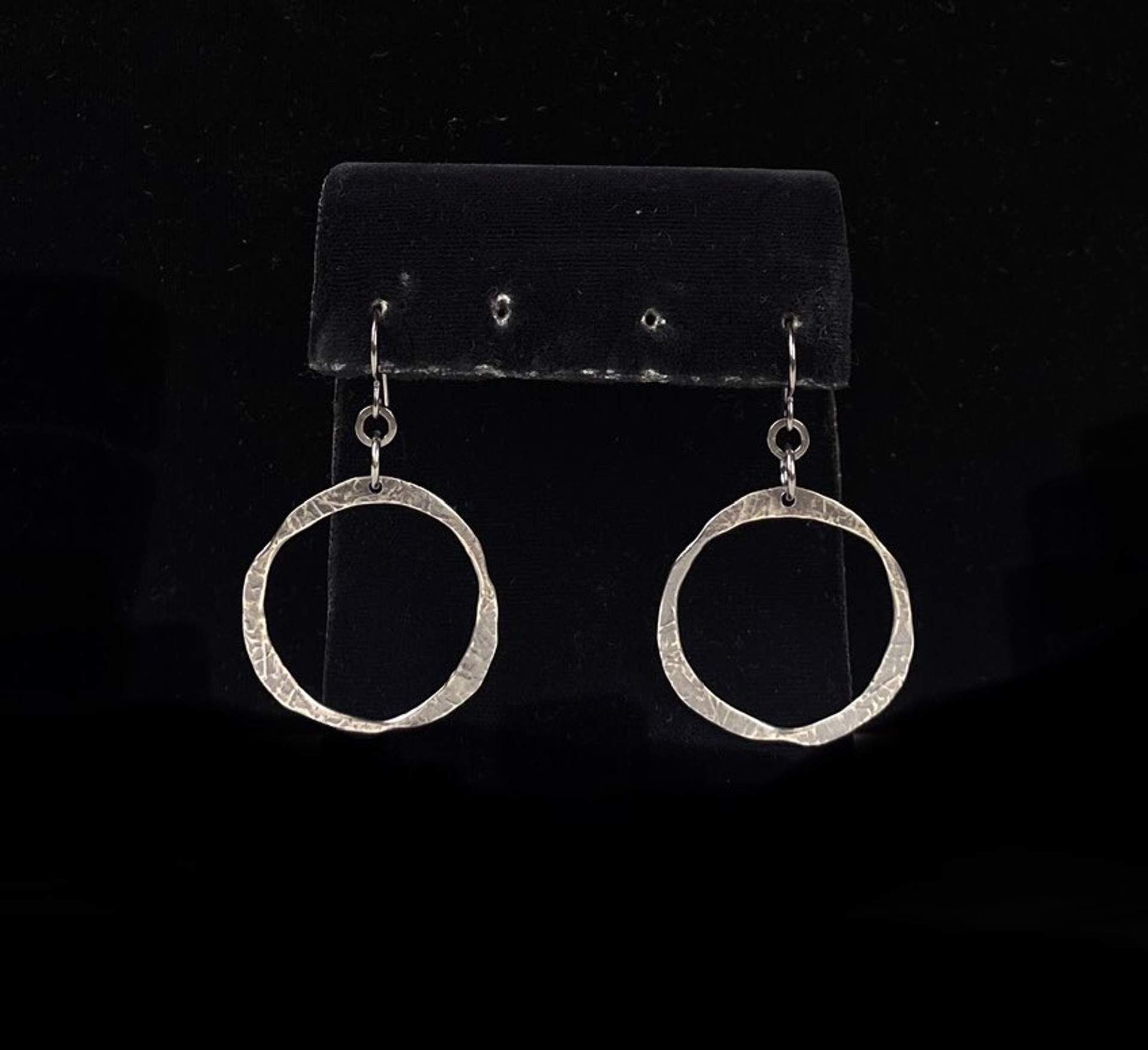 Circle with Forged Medium Circles Earrings by Nichole Collins