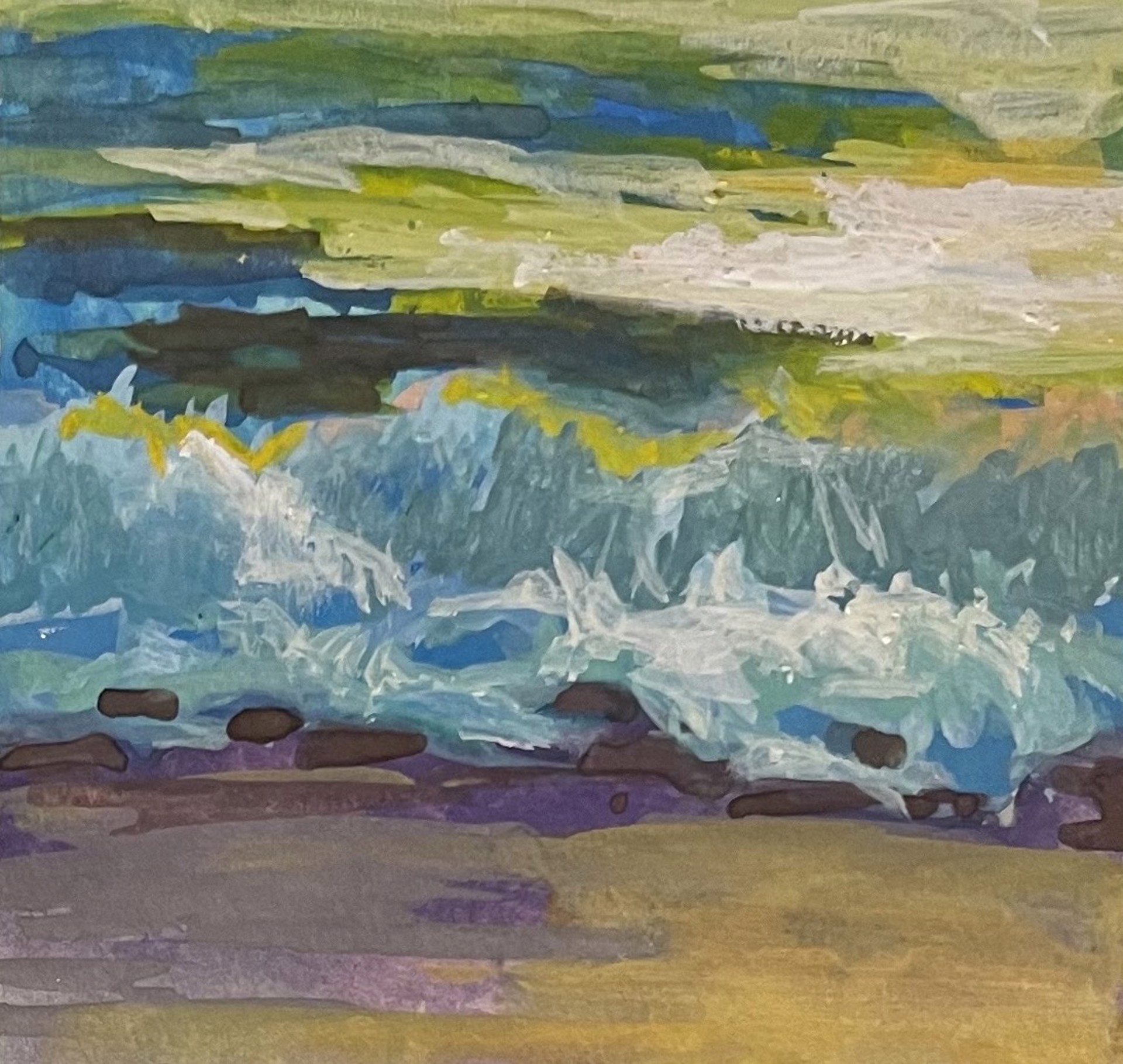 Wave Study in gouache #3 by Laurie Meyer